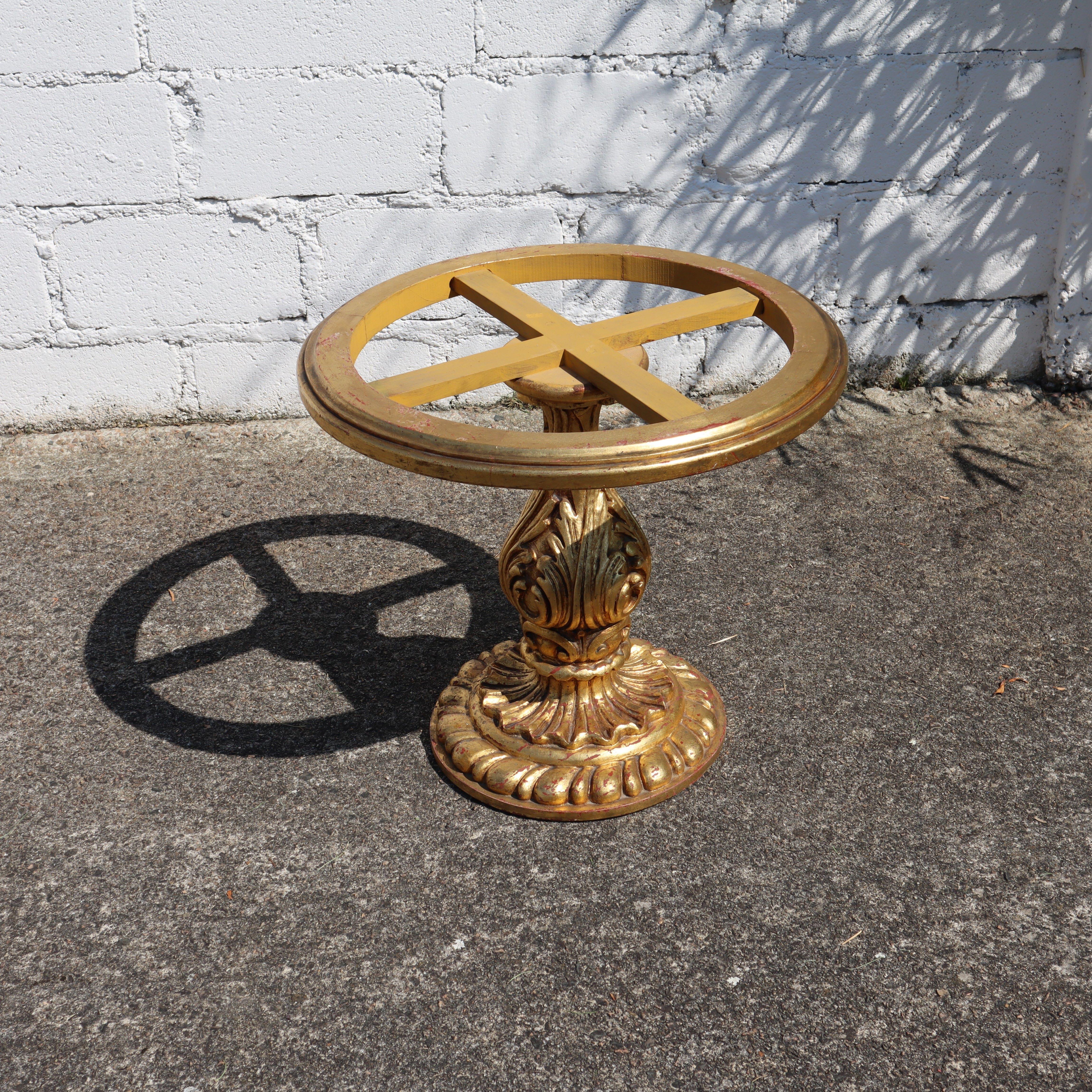 Tavolo consolle in legno e mable d'oro d'epoca - Tavolo da cocktail barocco anni 50 4