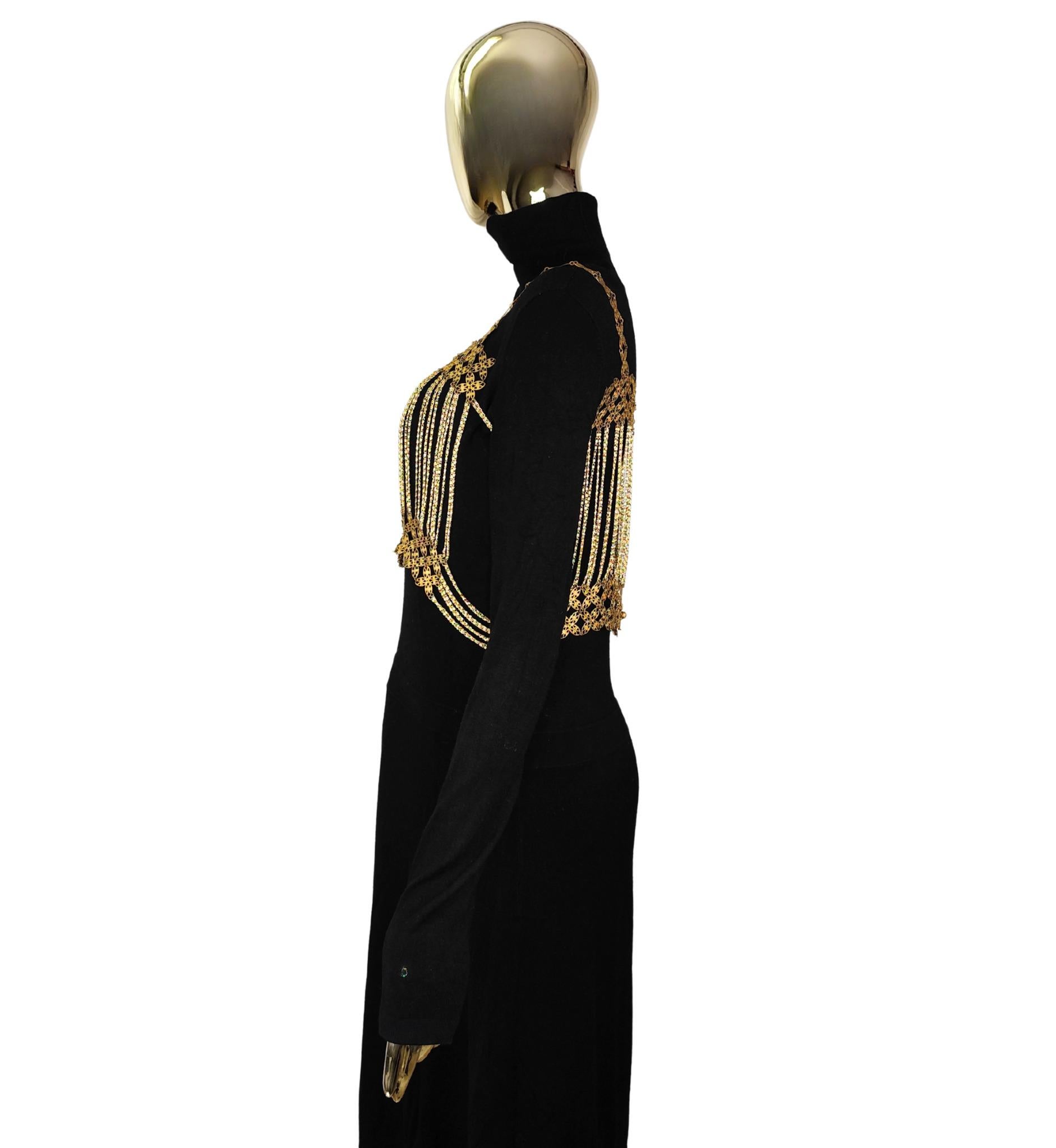 Crop top con catena in metallo dorato vintage In condizioni buone in vendita a Milano, IT