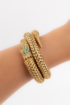 Vintage Golden Metal Snake Bracelet