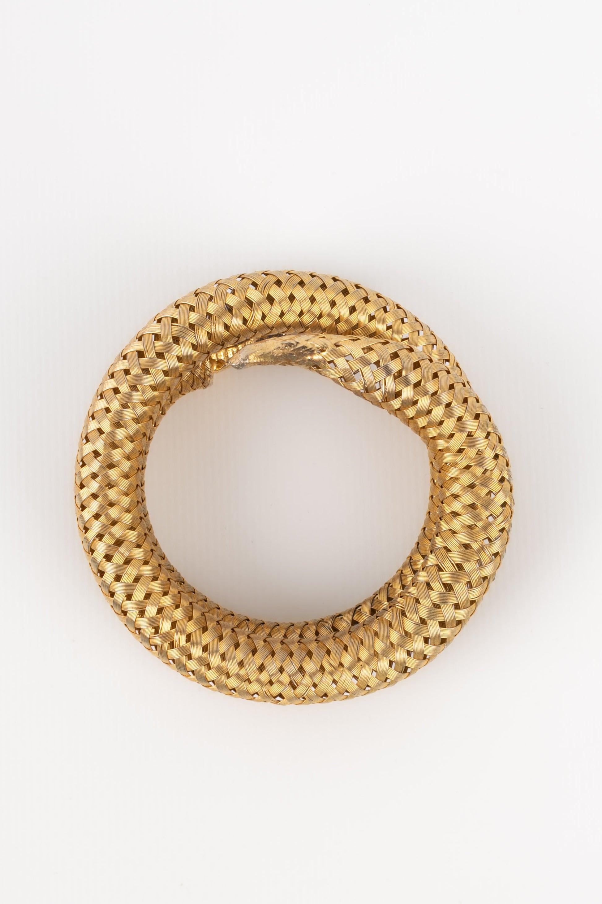 Vintage Golden Metal Snake Bracelet 1