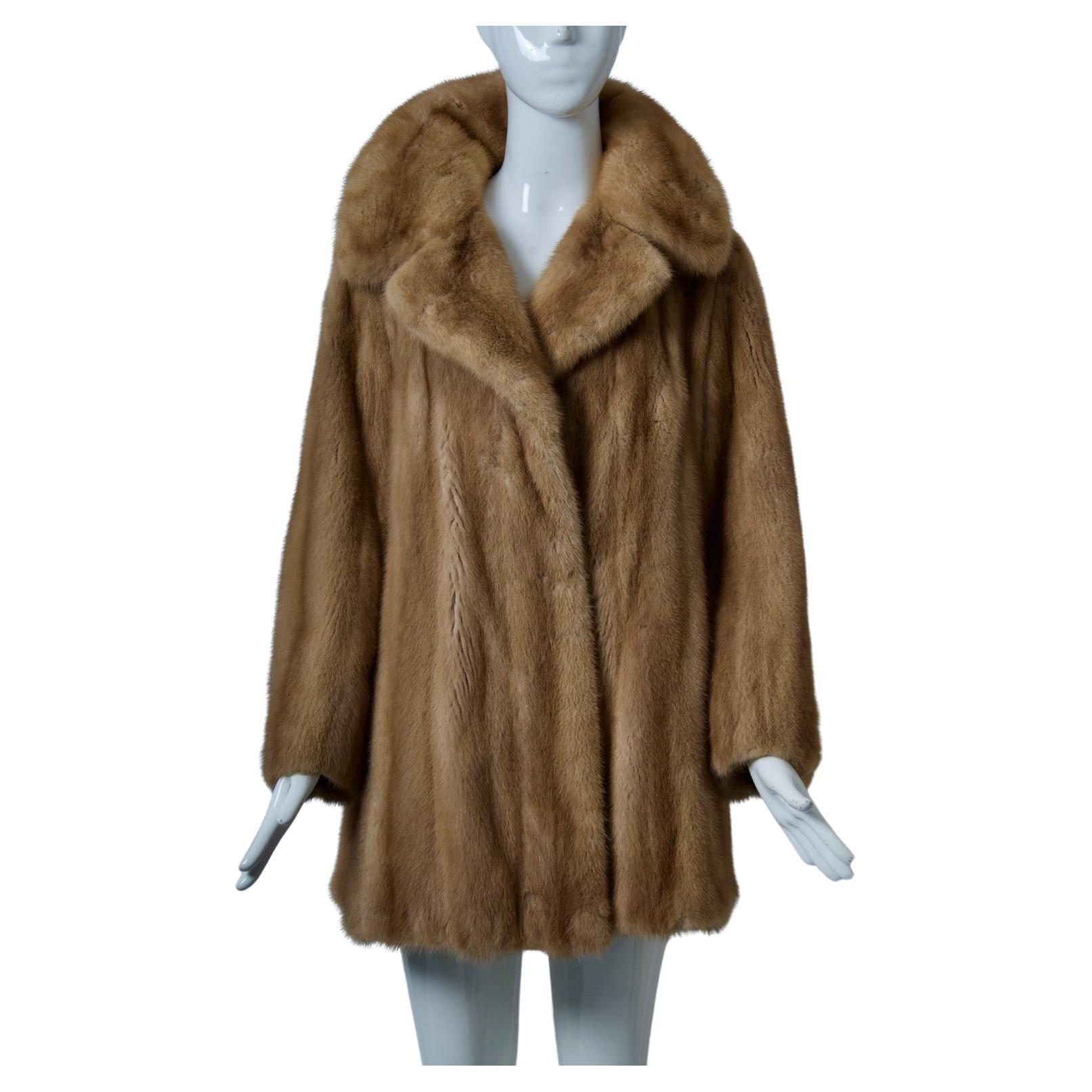 LOUIS VUITTON Tweed Mink fur Coat 38 Authentic Women Used from