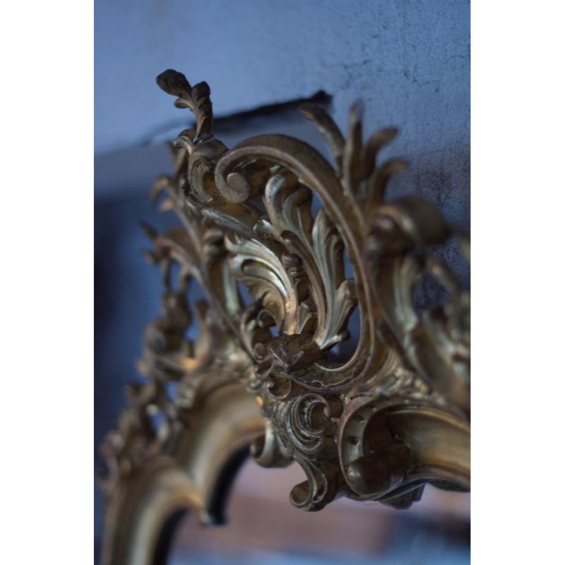 Espejo dorado vintage, década de 1890 en venta 7