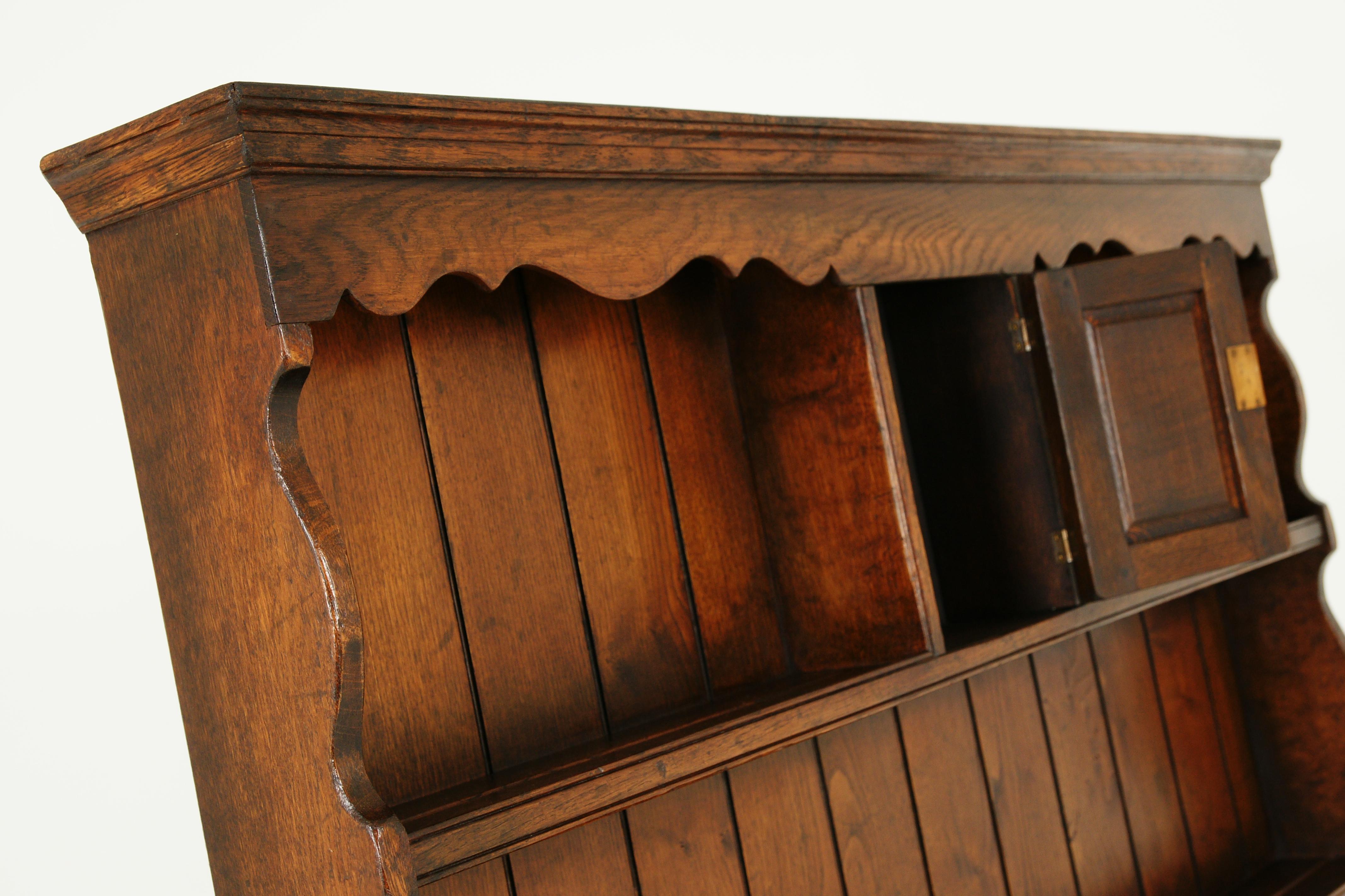 Scottish Vintage Golden Oak Welsh Potboard Dresser, Sideboard Buffet, Scotland 1940 B2394