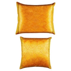 Vintage Golden Phulkari Pillow Covers (Pair)
