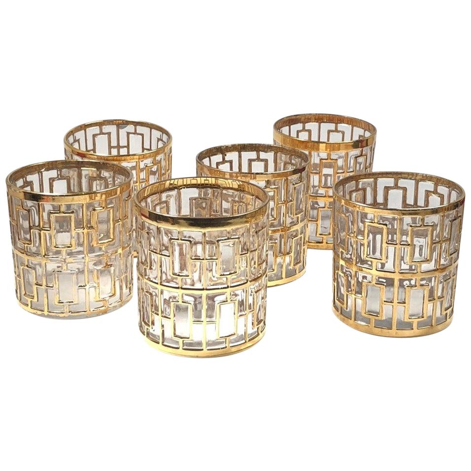 Vintage Golden Shoji, Imperial Glass No. 104 Set of 6 Glasses For Sale
