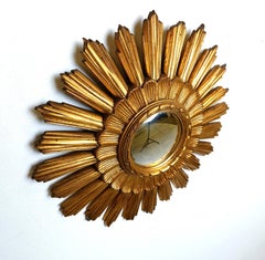 Vintage golden sunburst mirror, 1960s