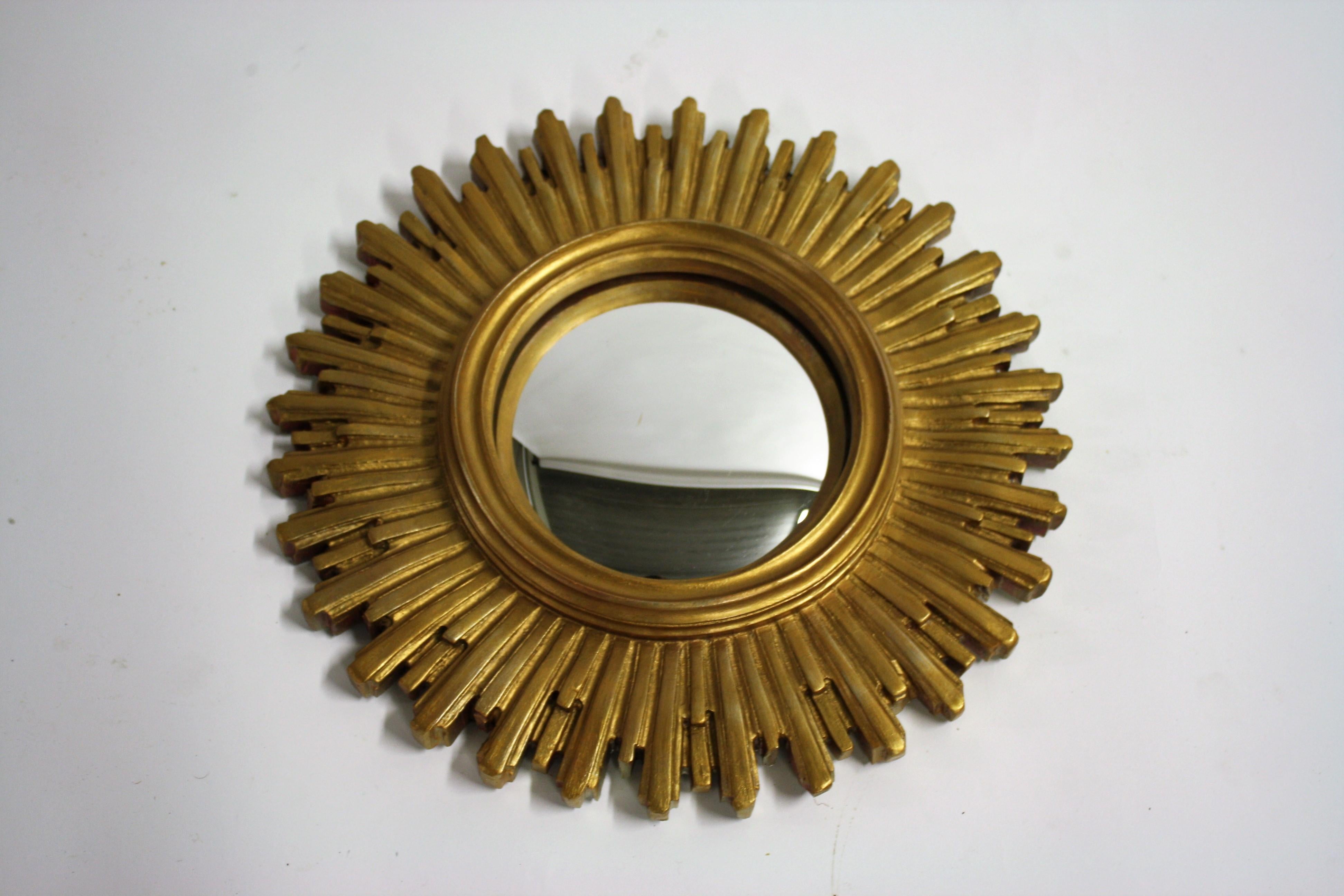 Hollywood Regency Vintage Golden Sunburst Mirror, 1960s