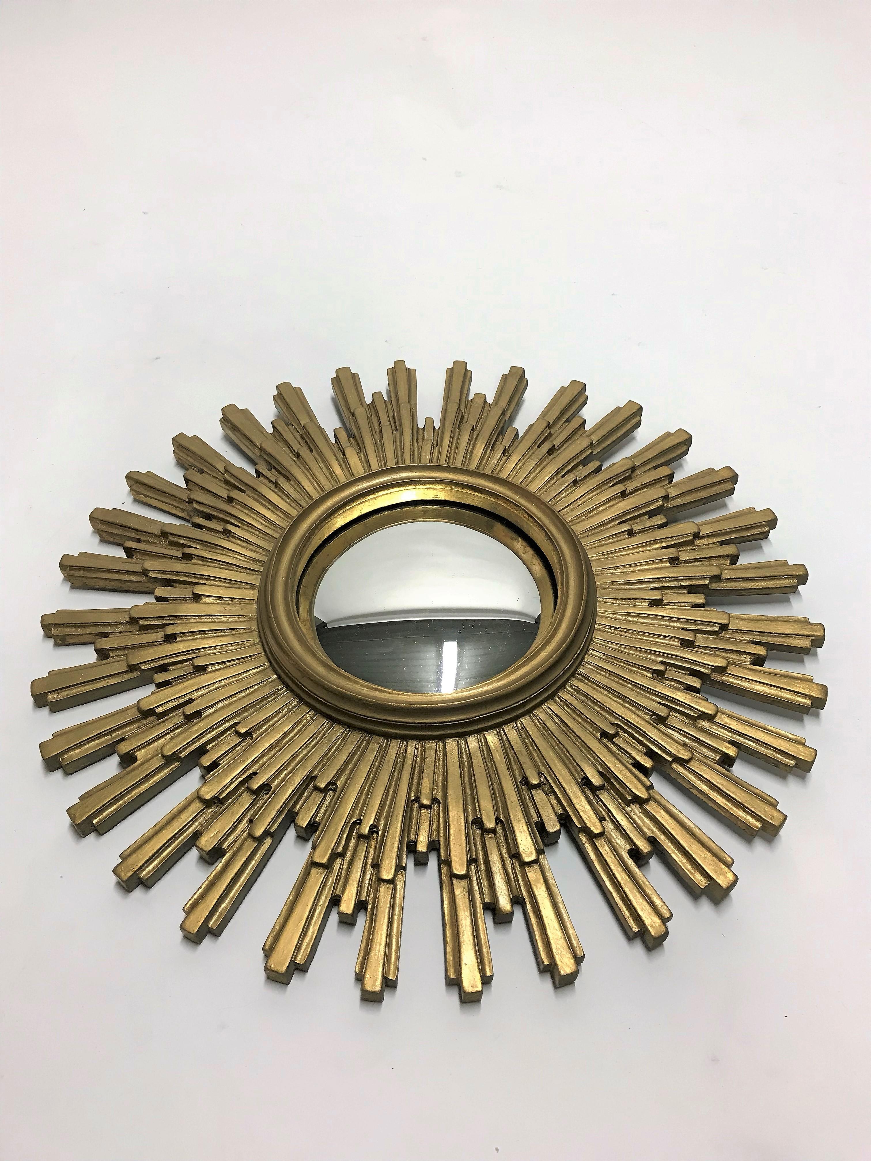Vintage Golden Sunburst Mirror, 1960s (Empire)