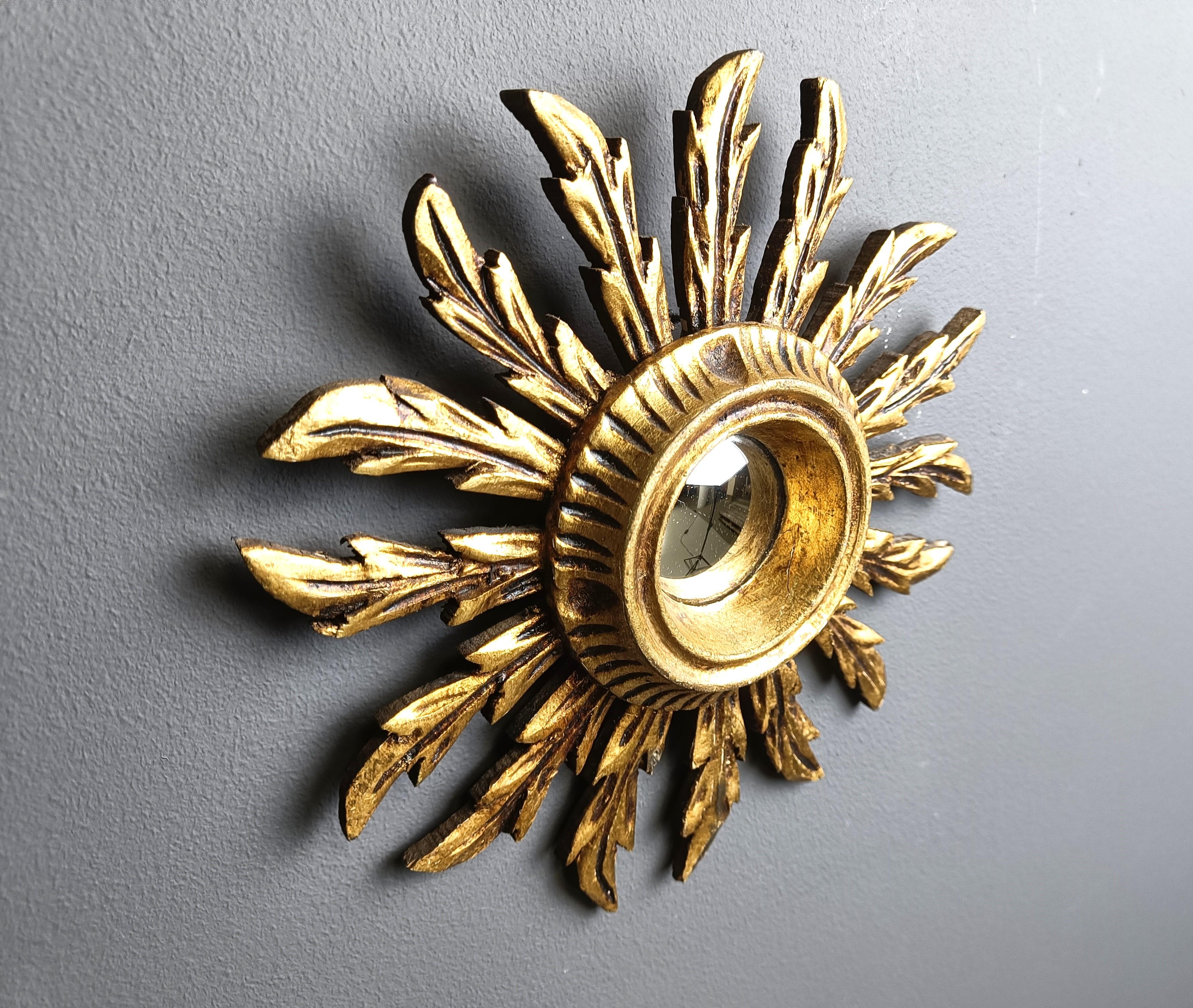 Empire Vintage golden sunburst mirror, 1960s
