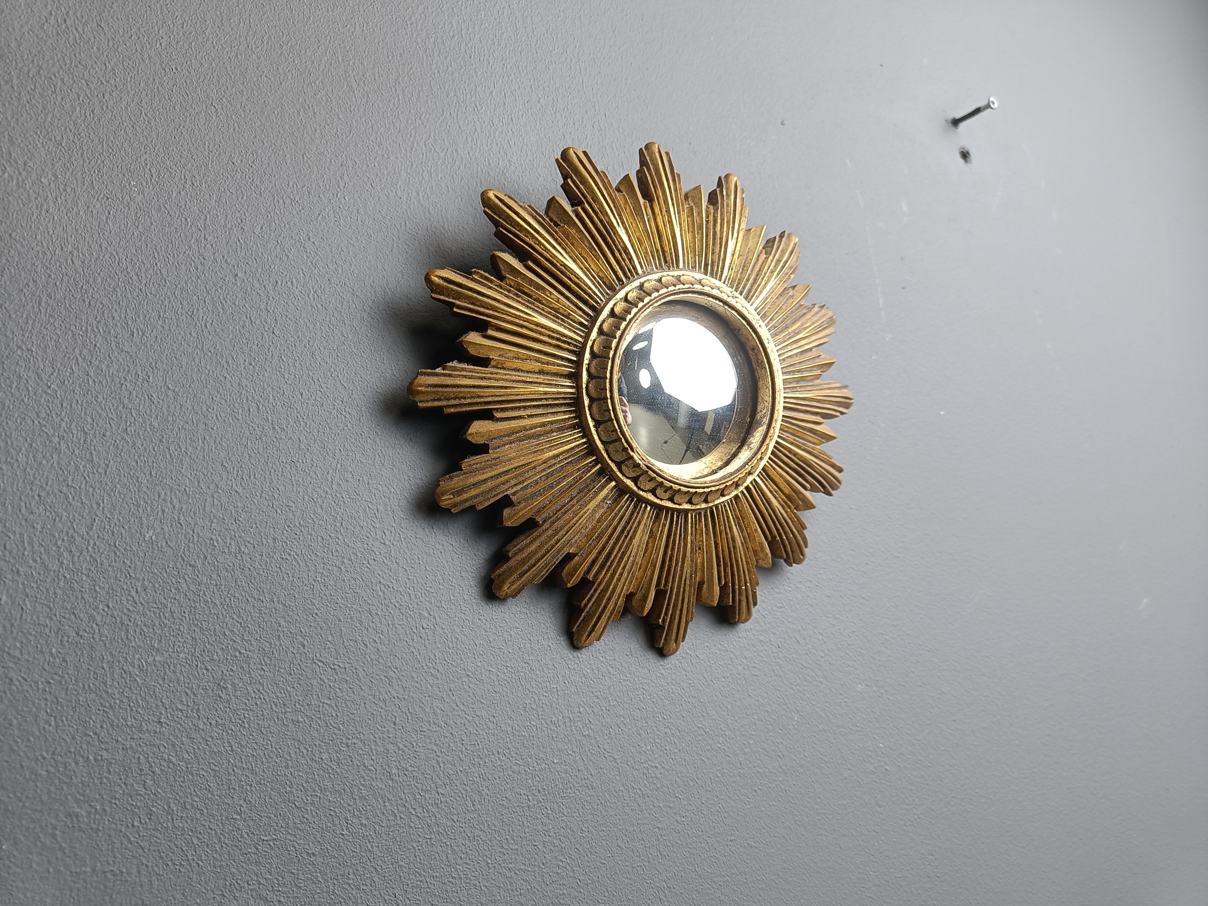 Belga Specchio dorato d'epoca, anni '60