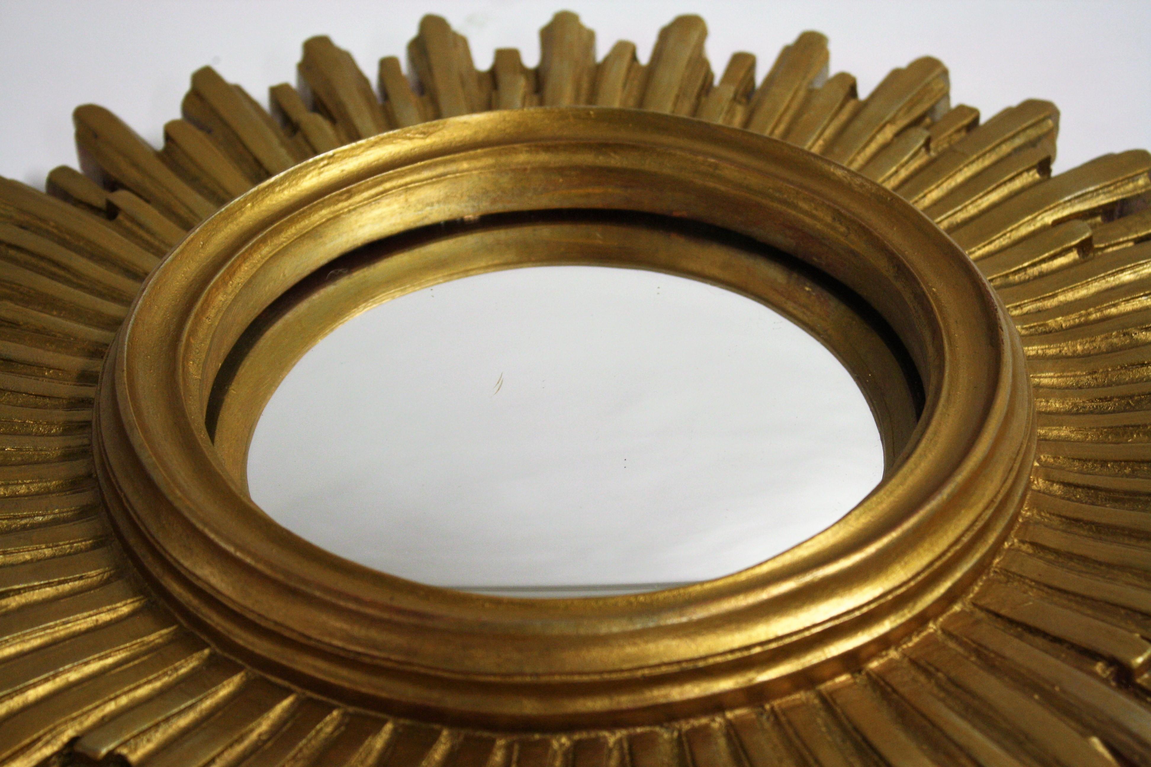 Mid-20th Century Vintage Golden Sunburst Mirror, 1960s