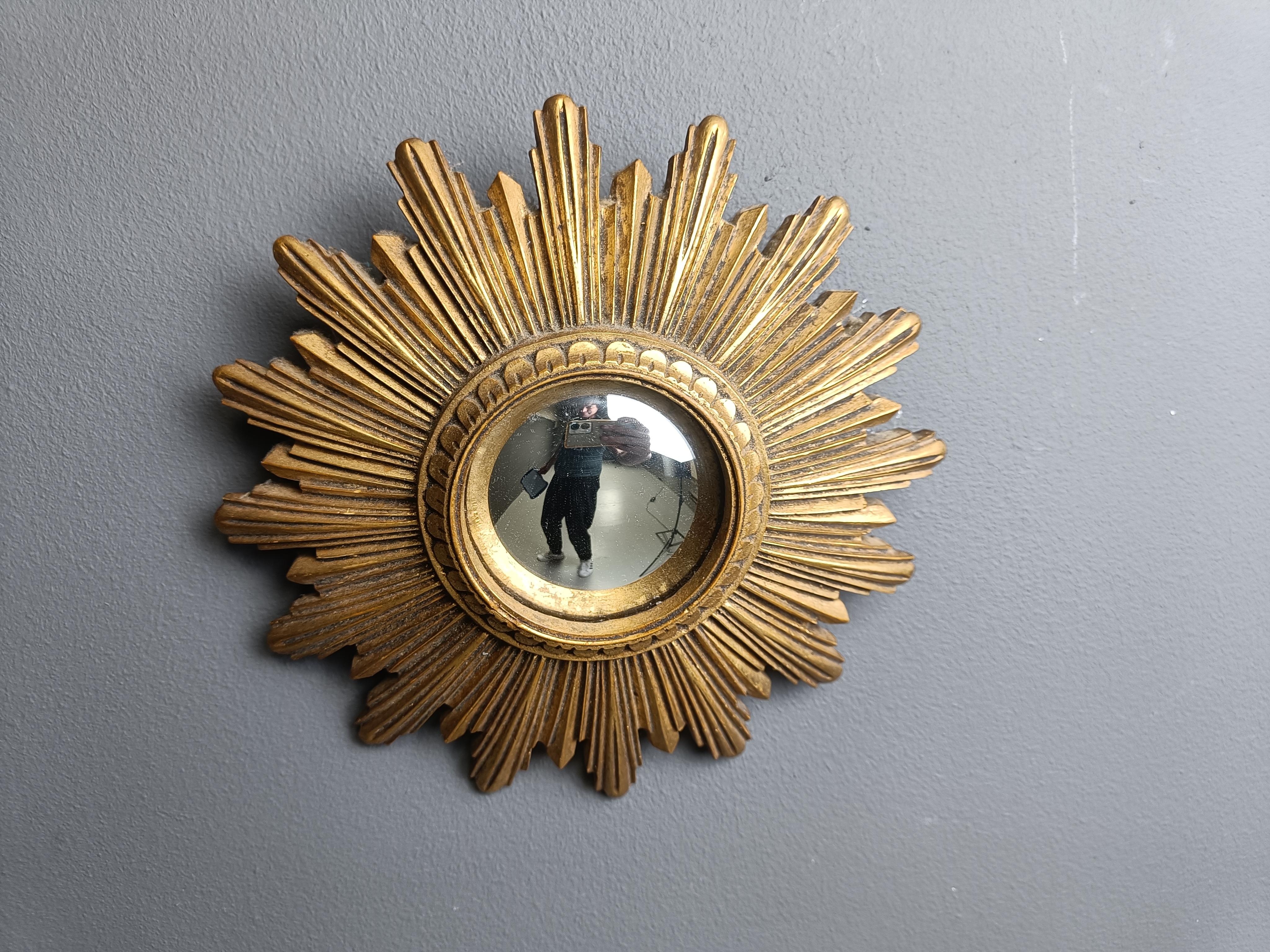 Metà XX secolo Specchio dorato d'epoca, anni '60