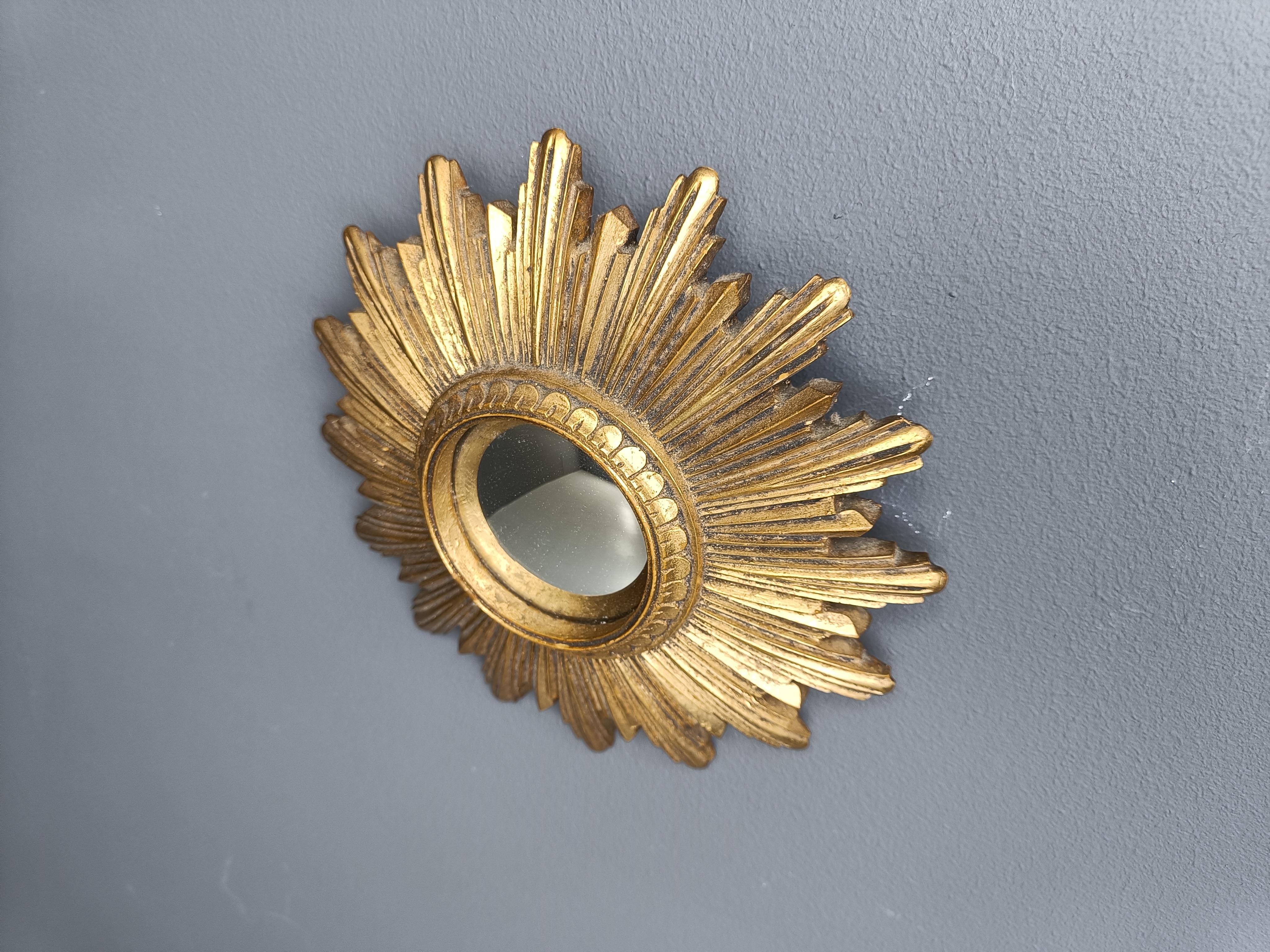 Specchio dorato d'epoca, anni '60 2
