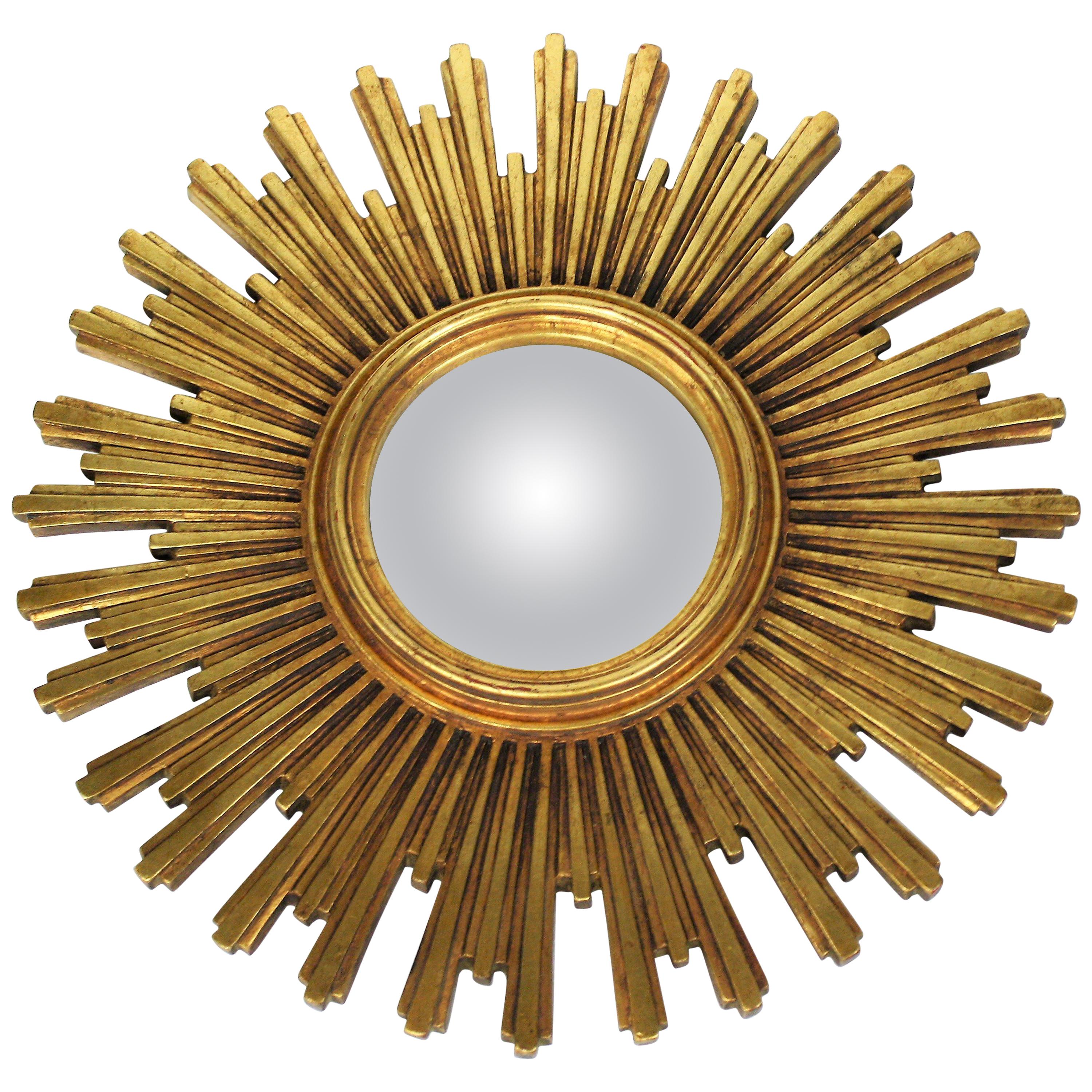 Vintage Golden Sunburst Mirror, 1960s