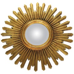 Vintage Golden Sunburst Mirror, 1960s