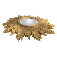 Vintage Golden Sunburst Mirror, 1960s