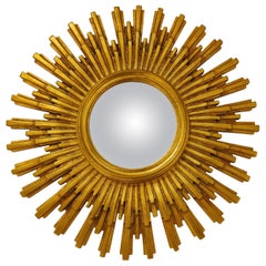 Vintage Golden Sunburst Mirror, 1960s