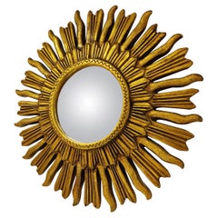 Vintage Golden Sunburst Mirror, 1960s