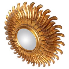 Vintage golden sunburst mirror, 1960s