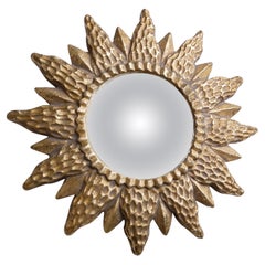 Vintage golden sunburst mirror, 1960s