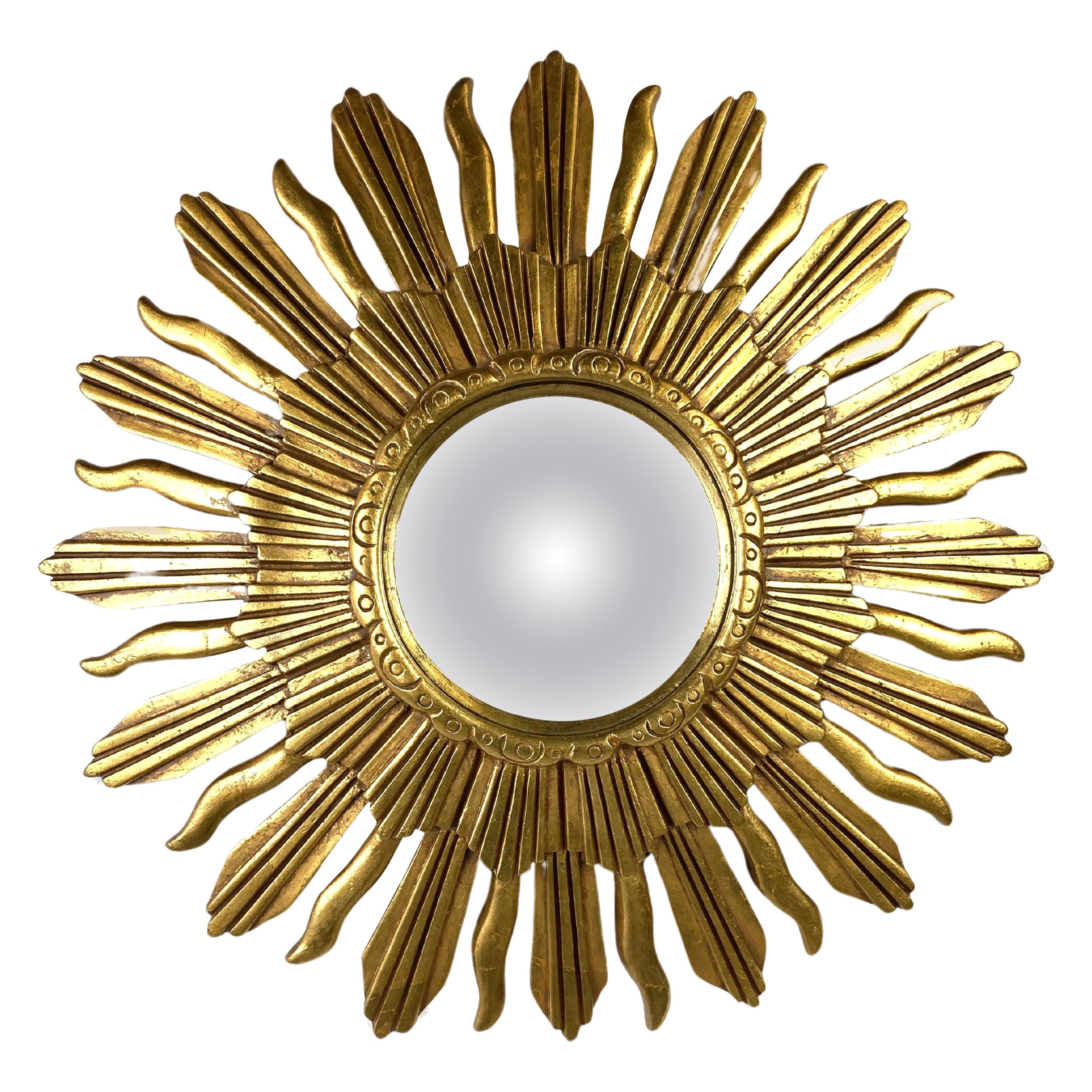 Specchio d'oro d'epoca a raggiera