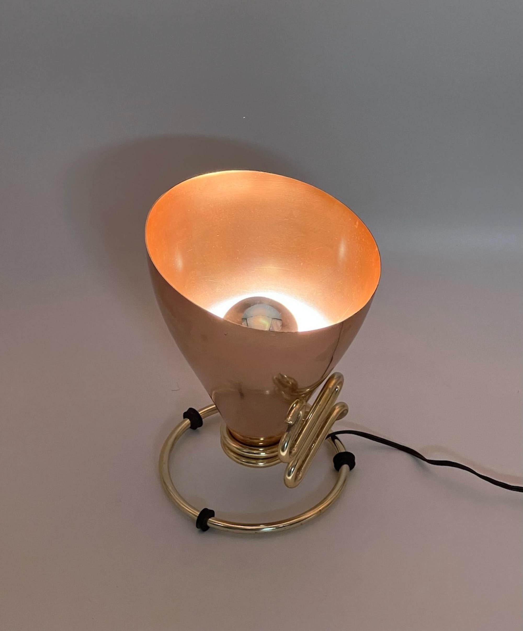 Vintage Golden Table Lamp by Ettore Sottsass for Rinnovel, 1950s For Sale 3