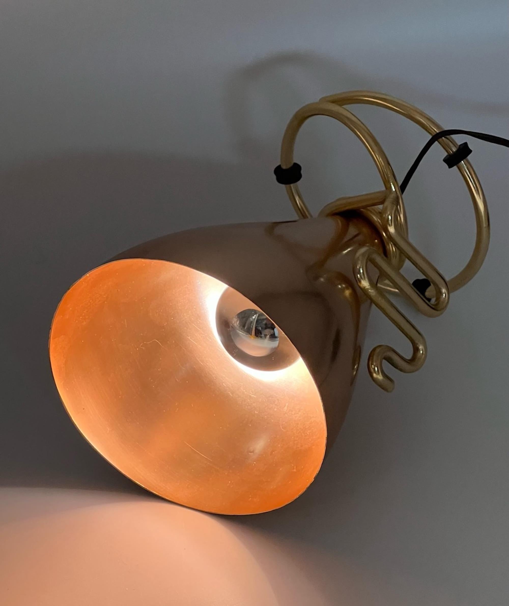 Métal Lampe de table vintage dorée par Ettore Sottsass pour Rinnovel, années 1950 en vente
