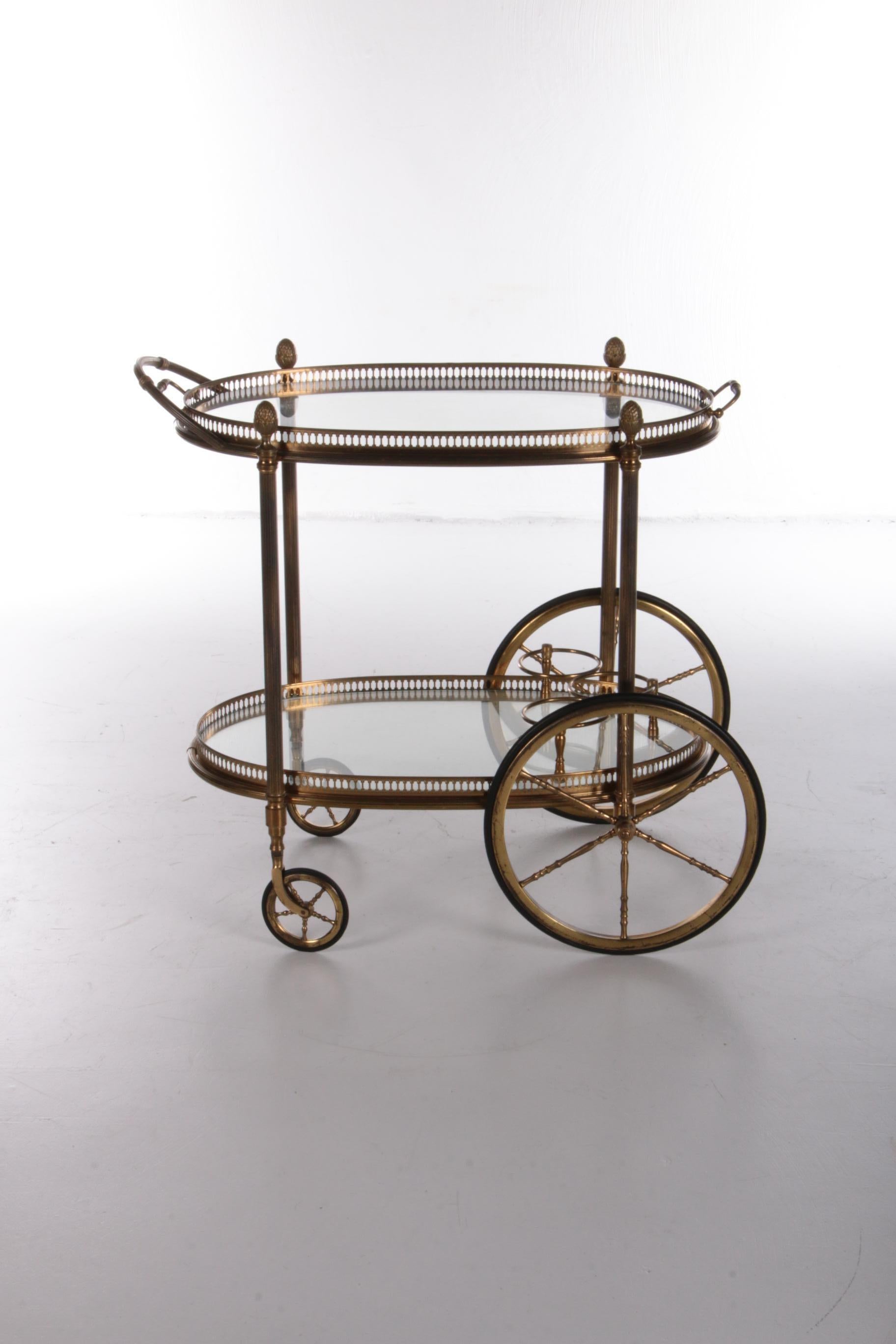 French Vintage Golden Trolley for Maison Jansen, 1960s