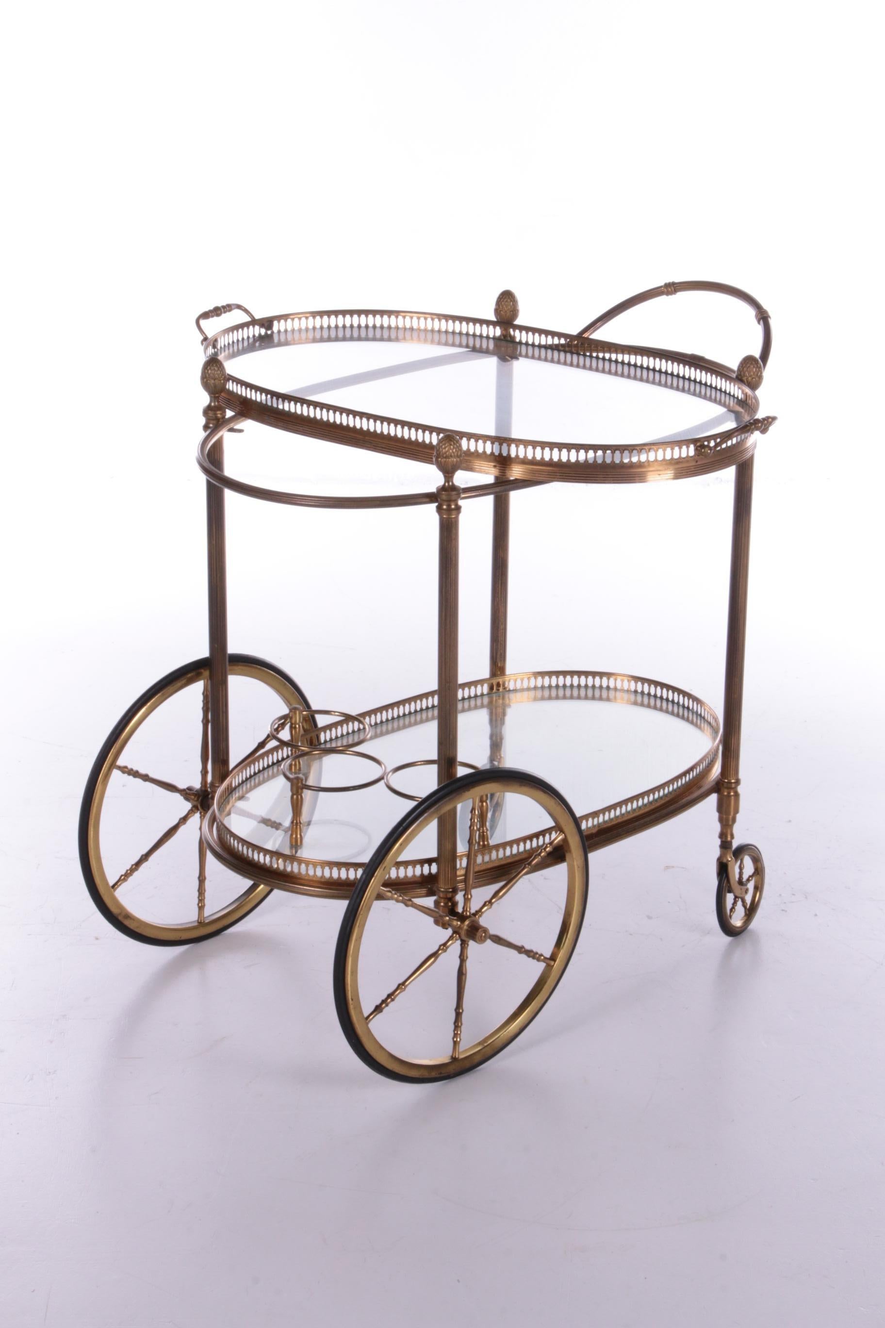 Vintage Golden Trolley for Maison Jansen, 1960s In Good Condition In Oirlo, LI
