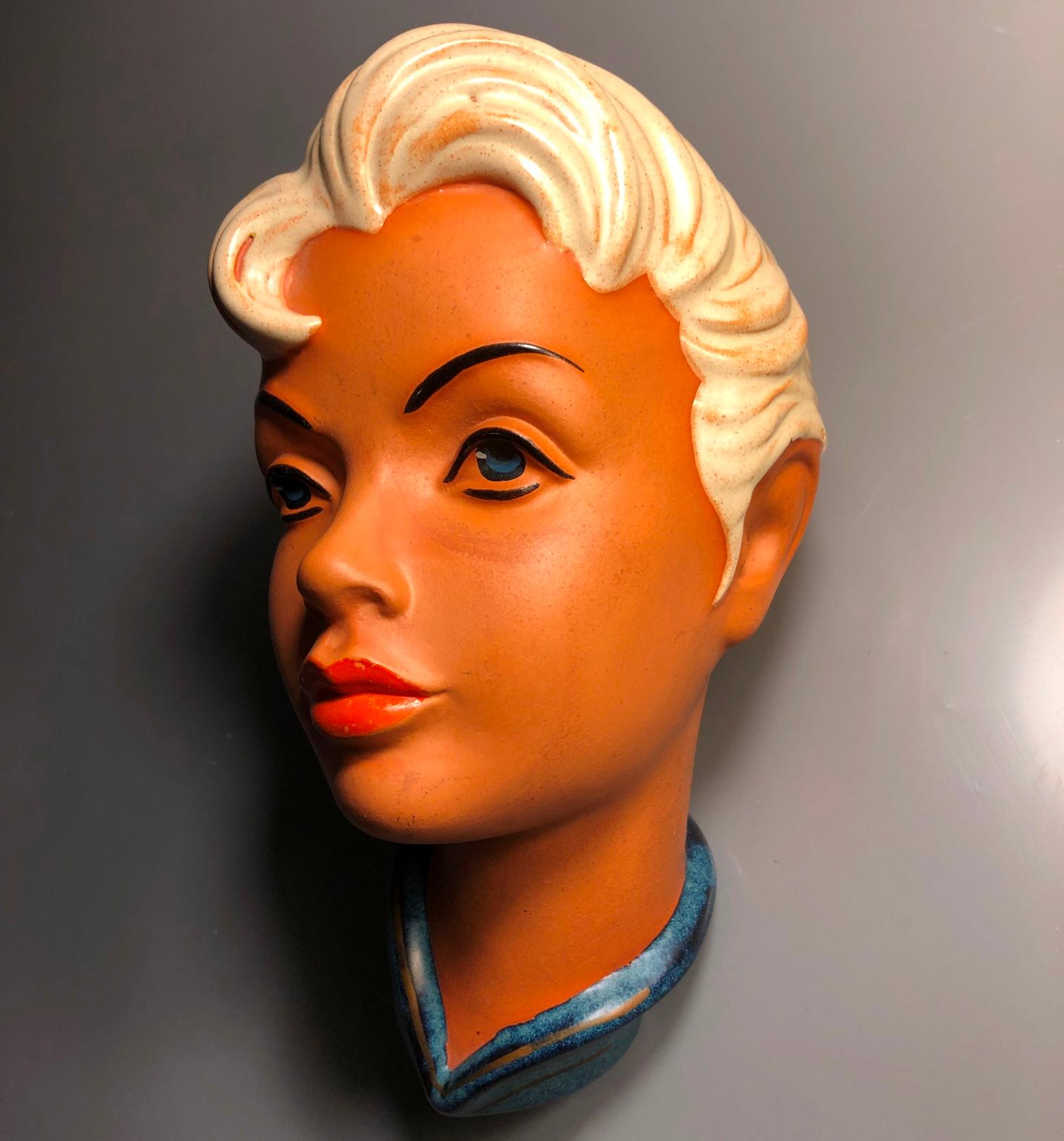 Goldscheider- Maske im Vintage-Stil entworfen von Stephan Dakon, Österreich, 1950er Jahre (Österreichisch) im Angebot