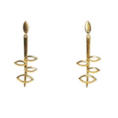 Vintage Goldtone 1970's Design Dangle Earrings