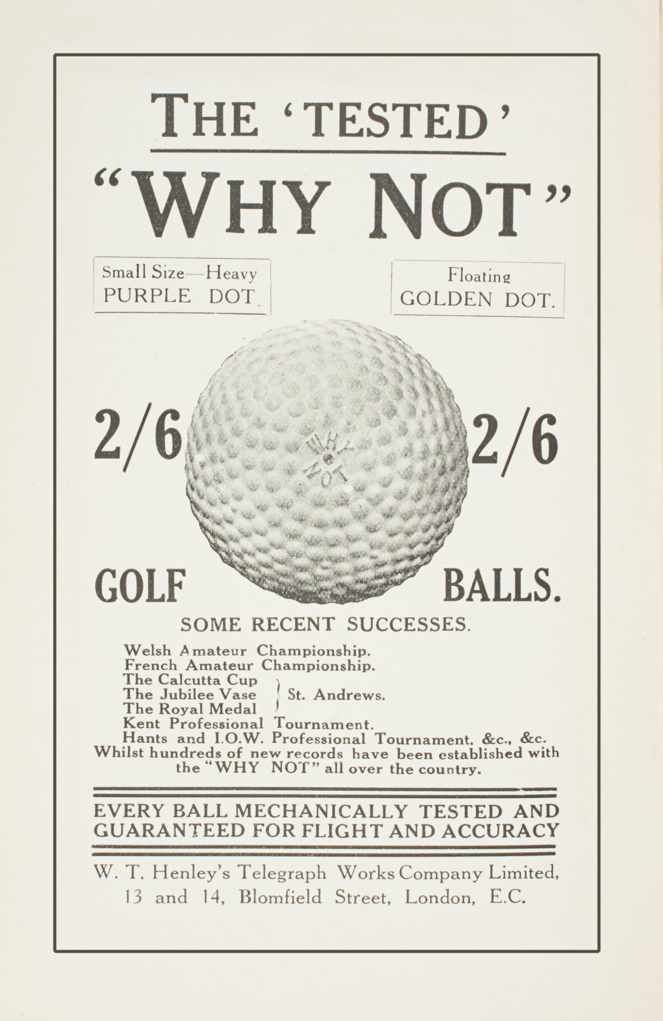 Late Victorian Vintage Golf Ball, the 'Why Not' Bramble Golf Ball. For Sale