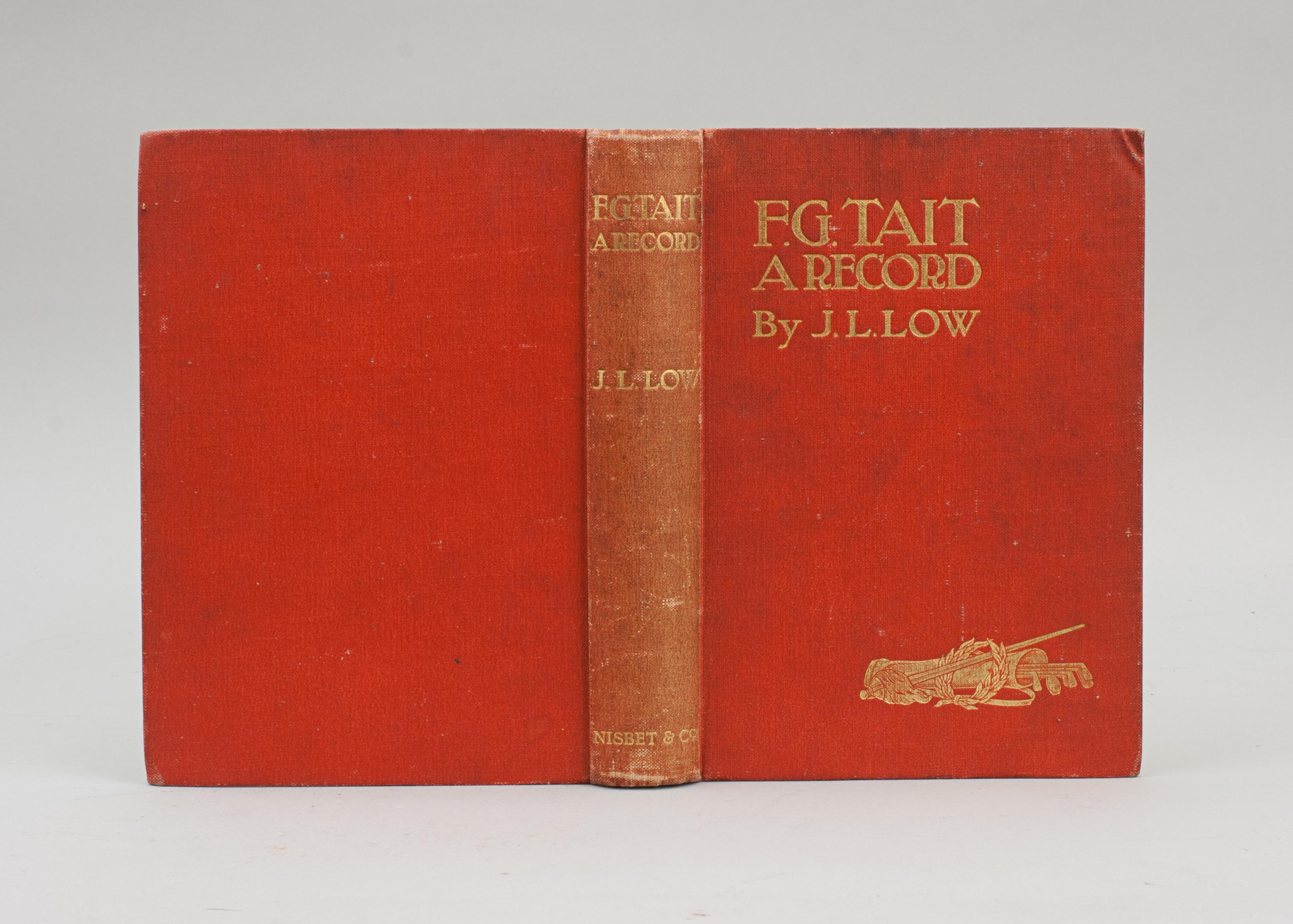 Vintage Golf Book, F.g. Tait, a Record, by J.l. Low In Good Condition For Sale In Oxfordshire, GB