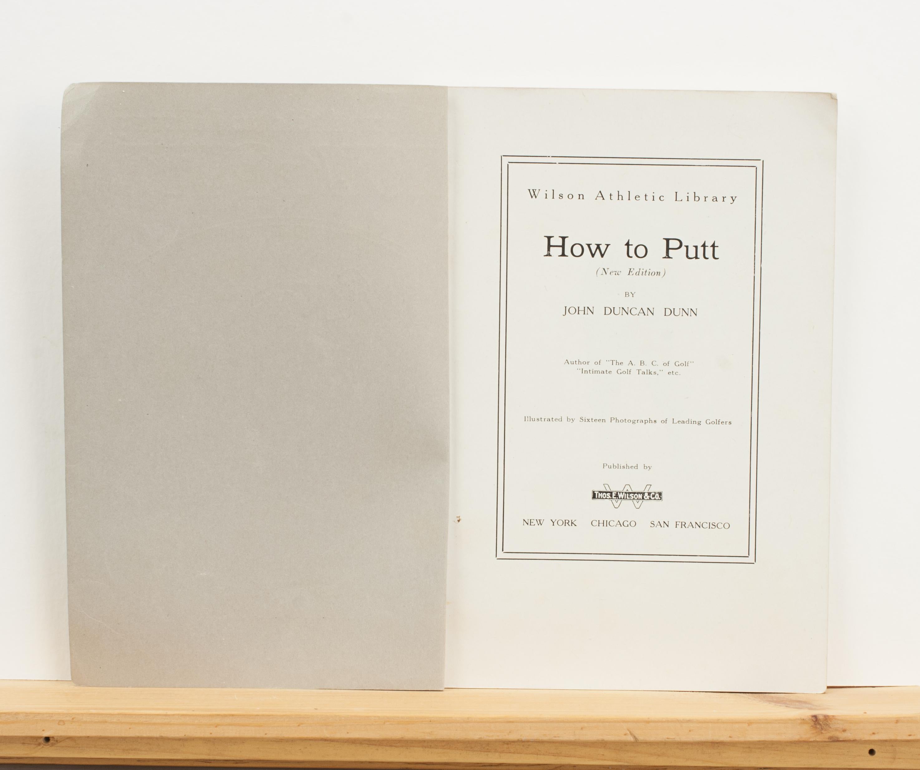 Vintage Golf Book, How to Putt In Good Condition For Sale In Oxfordshire, GB