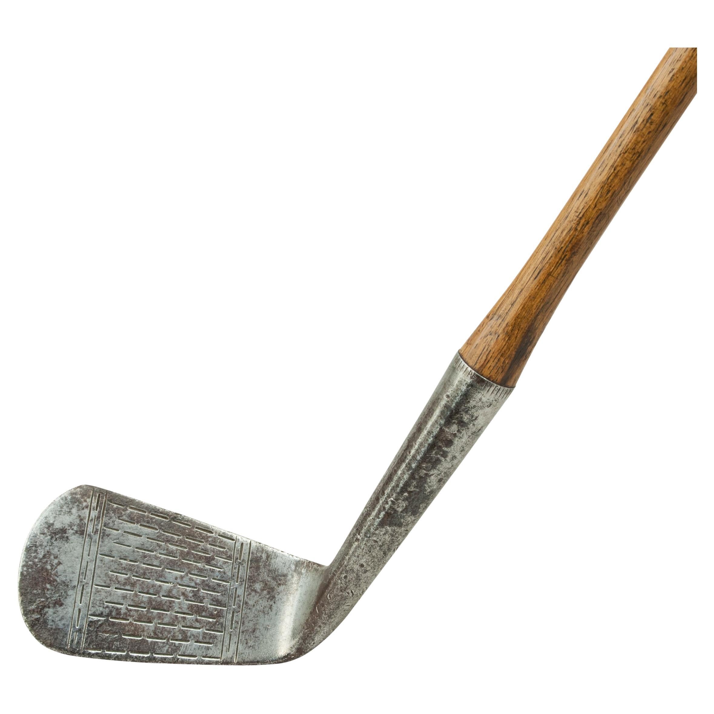 Antique Golf Club, Hickory Wood with Fancy Face For Sale at 1stDibs