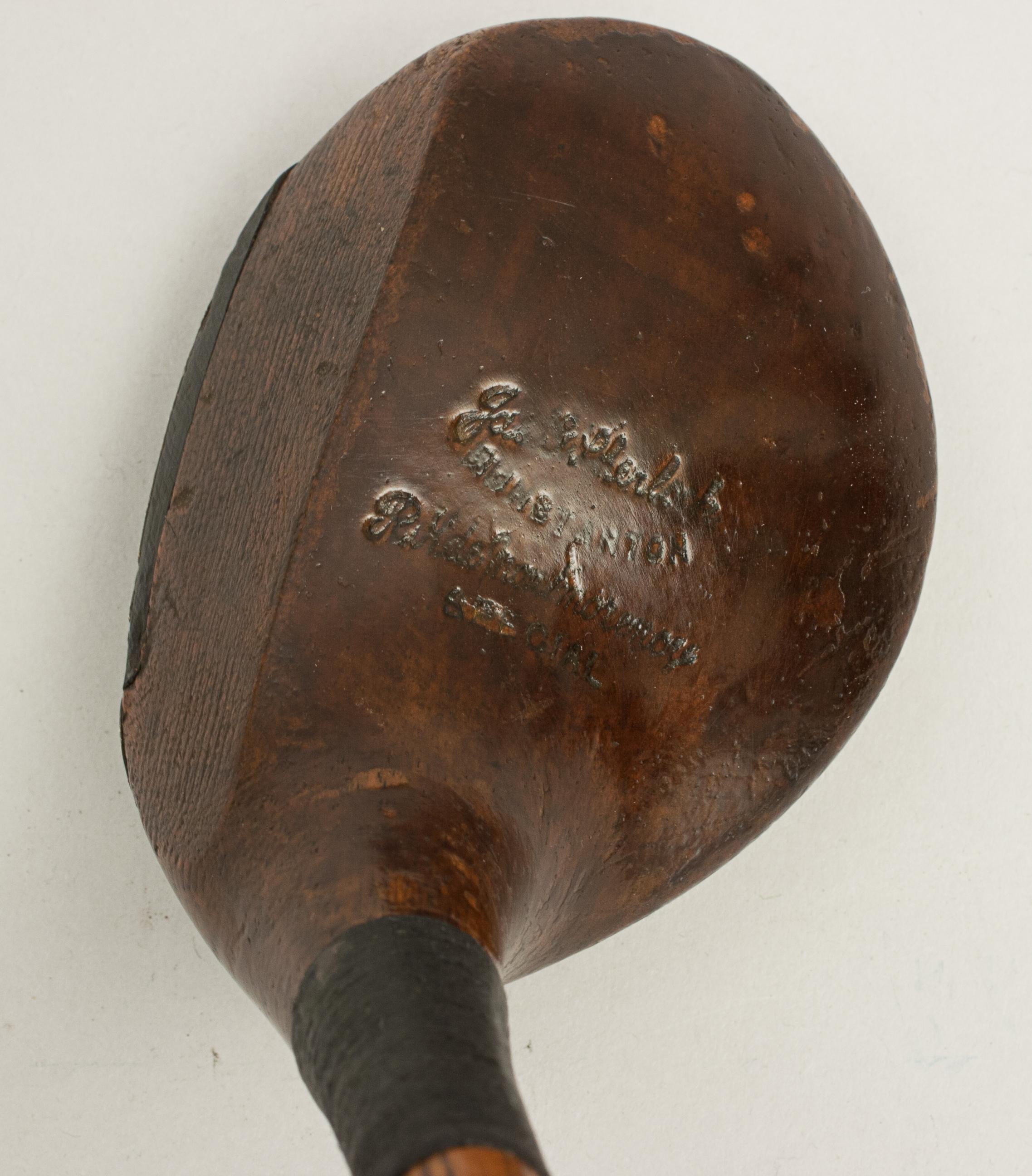 Wood Vintage Golf Club, Hickory and Persimmon Brassie, Spoon