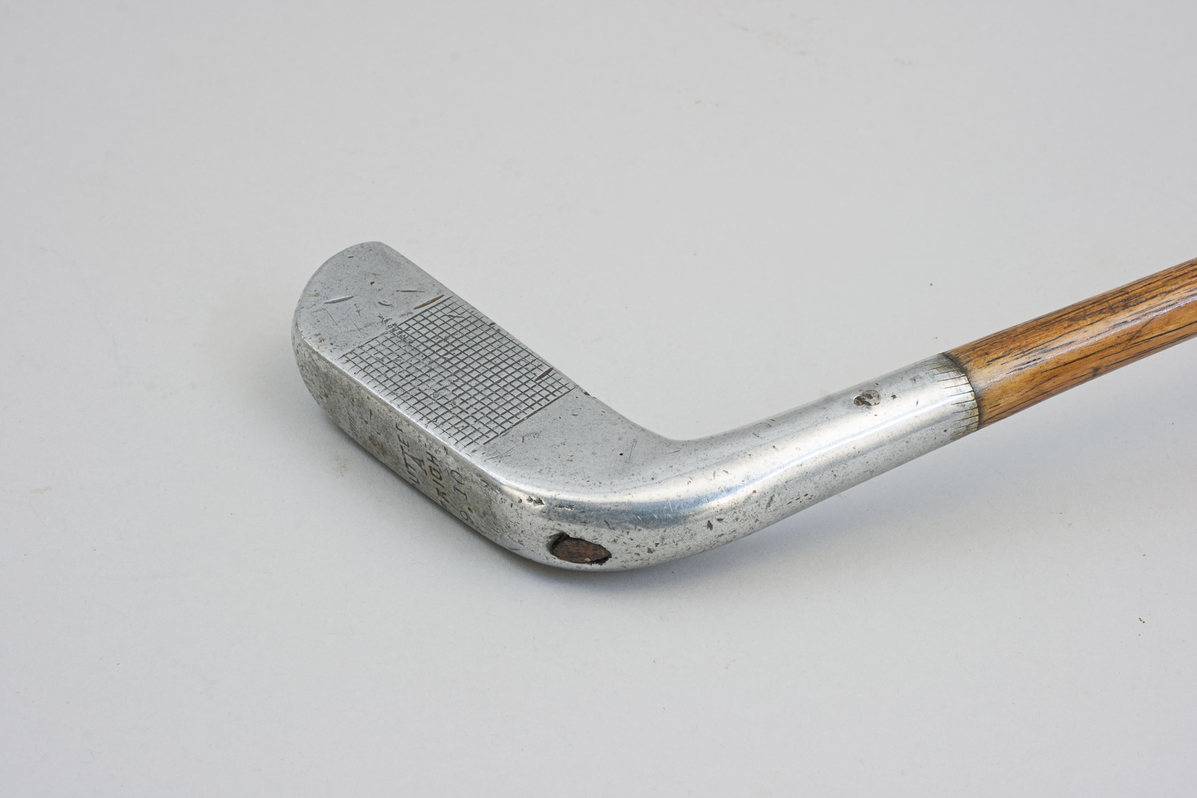 English Vintage Golf Club, Hickory Shafted Aluminium Putter