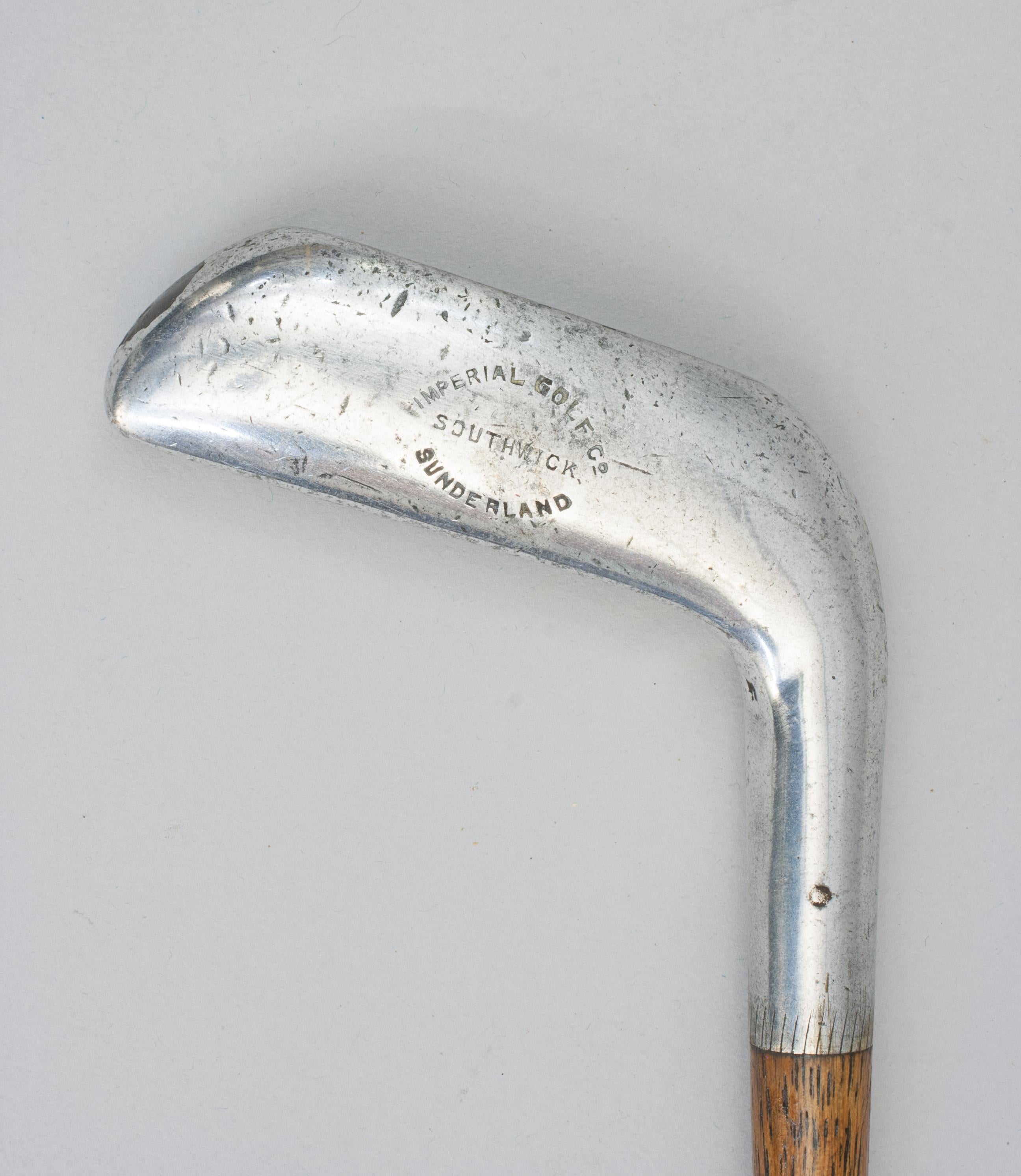 Early 20th Century Vintage Golf Club, Hickory Shafted Aluminium Putter