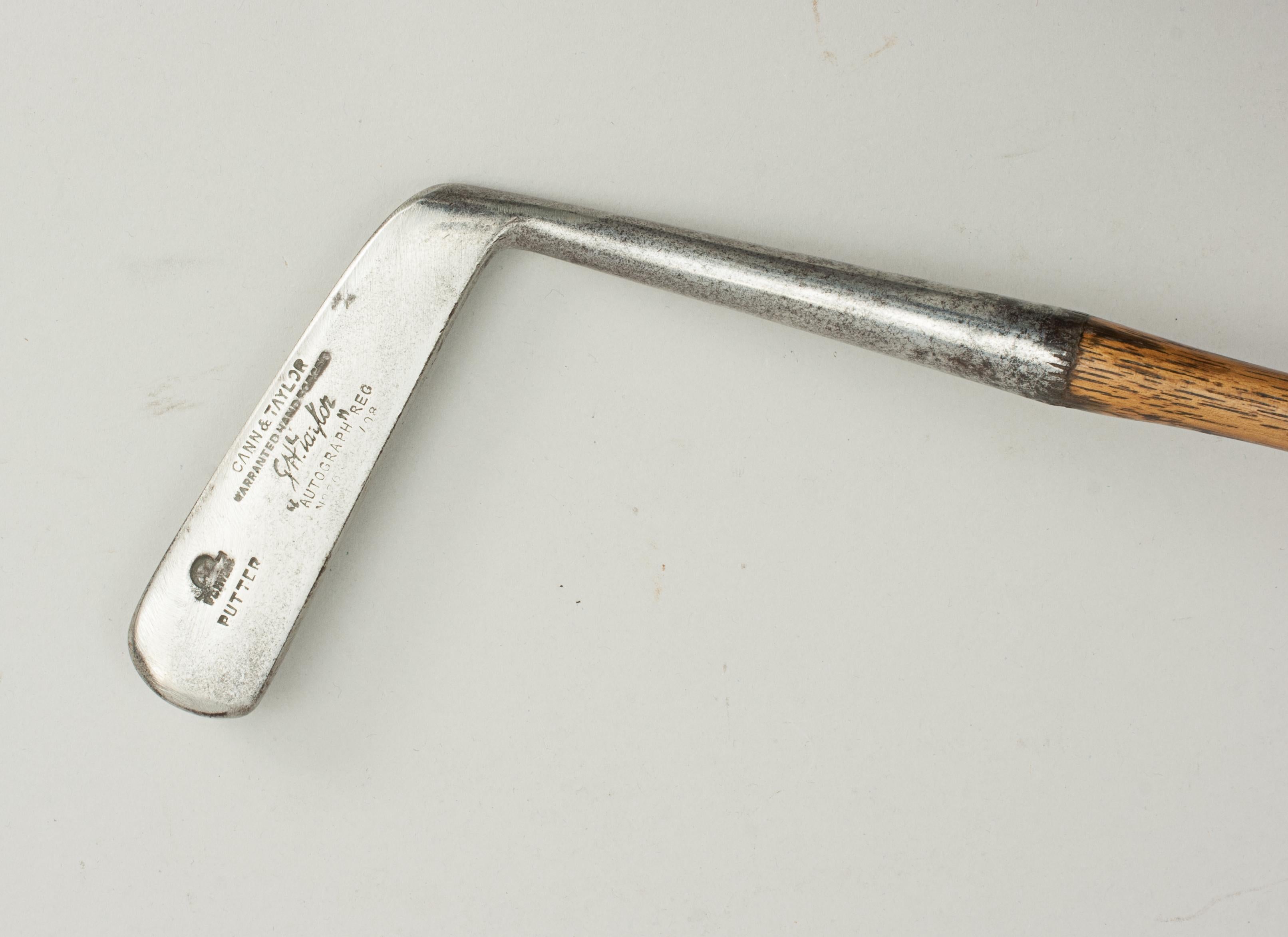 Vintage Golf Club, Putter by Cann & Taylor with J.h Taylor Autograph 1