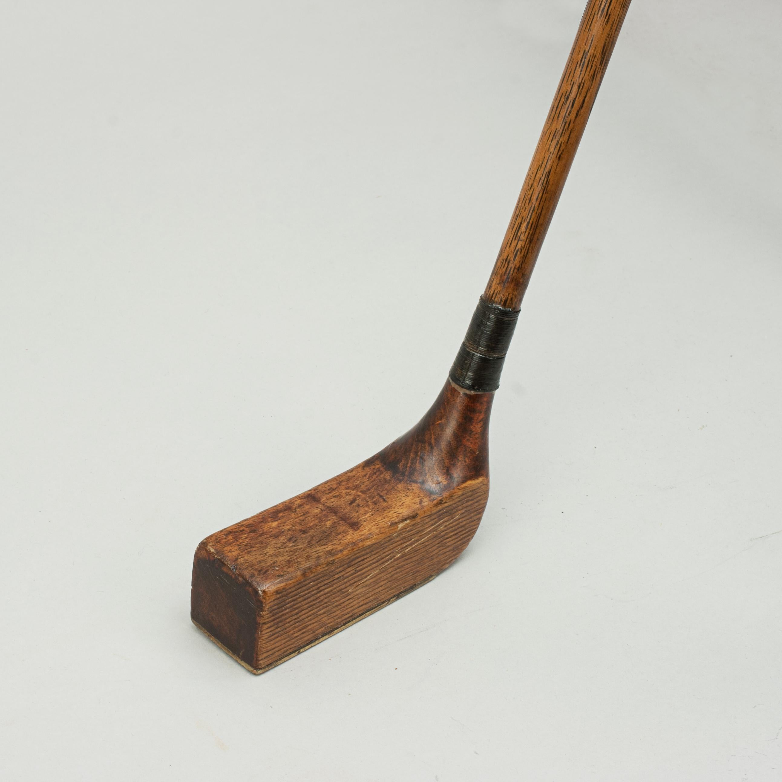 Early 20th Century Vintage Golf Club, Unusual Shape Putter, Read Wood