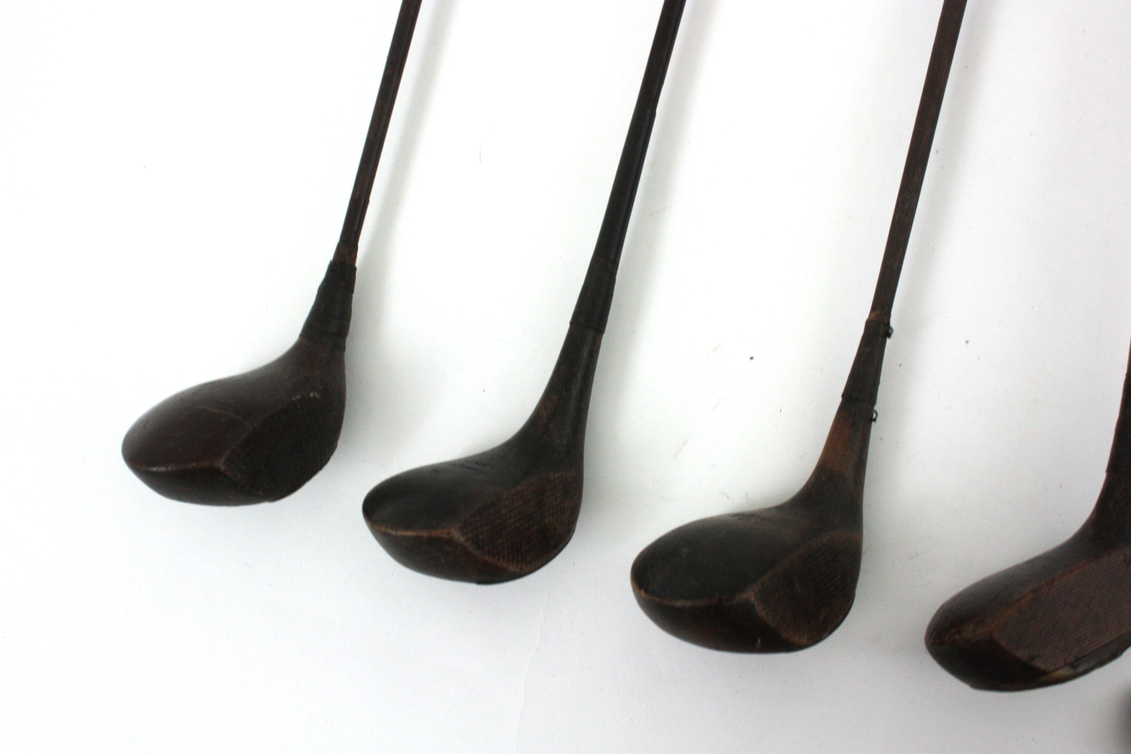 Leather Vintage Golf Clubs with Bag For Sale