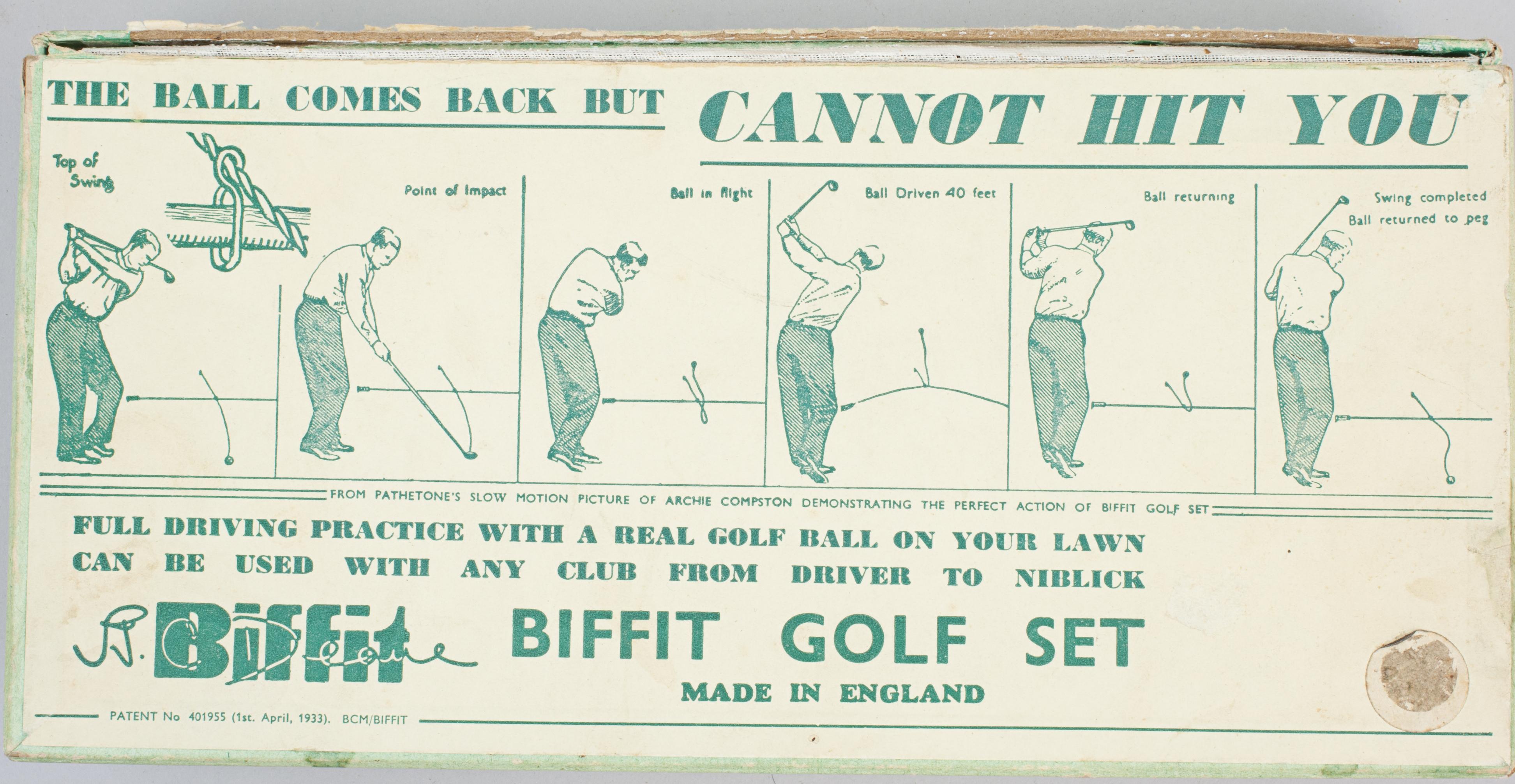 Mid-20th Century Vintage Golf Practice Aid, Biffit Golf Set. For Sale