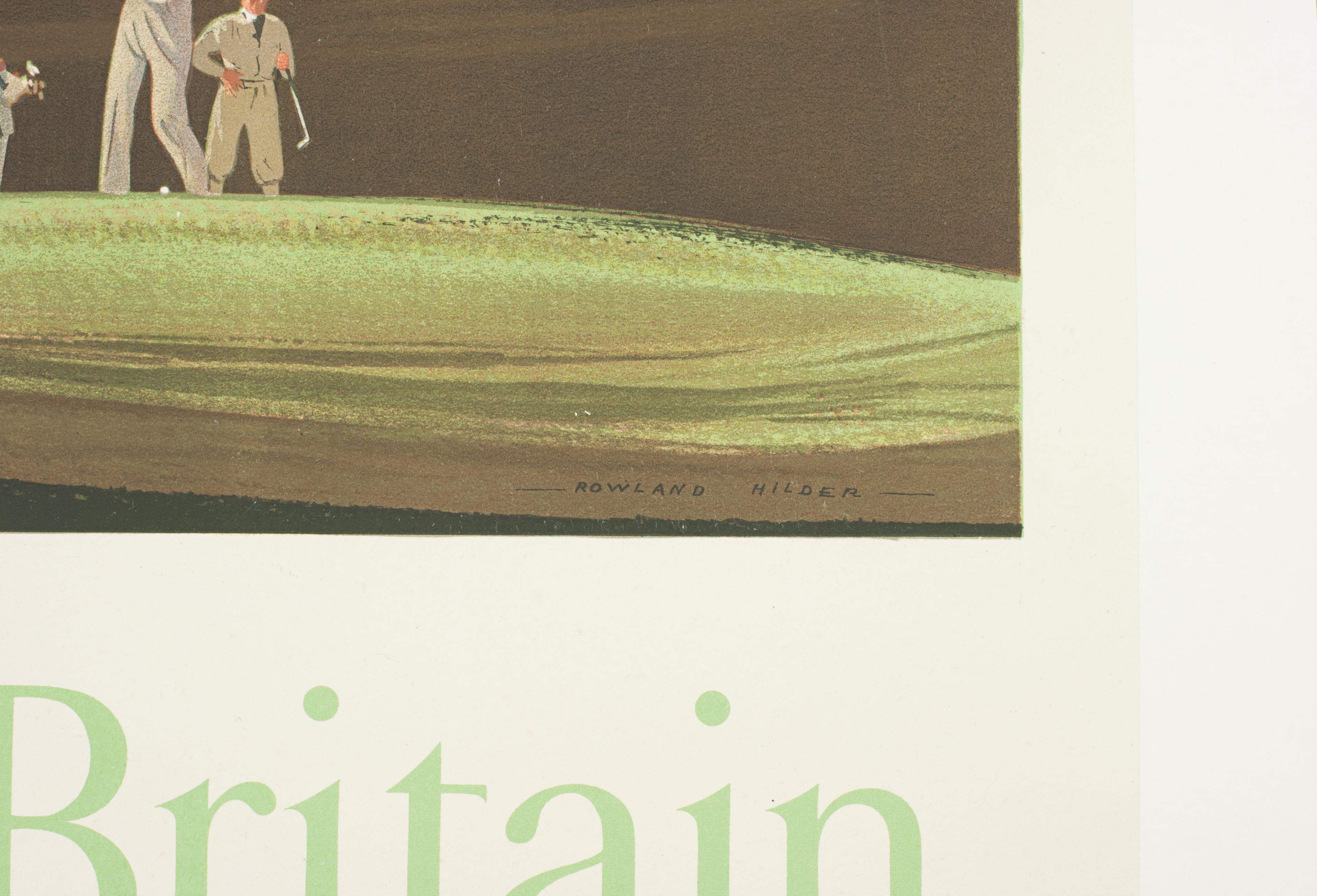 Vintage-Golfdruck „Come to Britain for Golf“ von Roland Hilder im Angebot 5