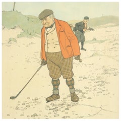 Antique Golf Print 'Lost Ball'