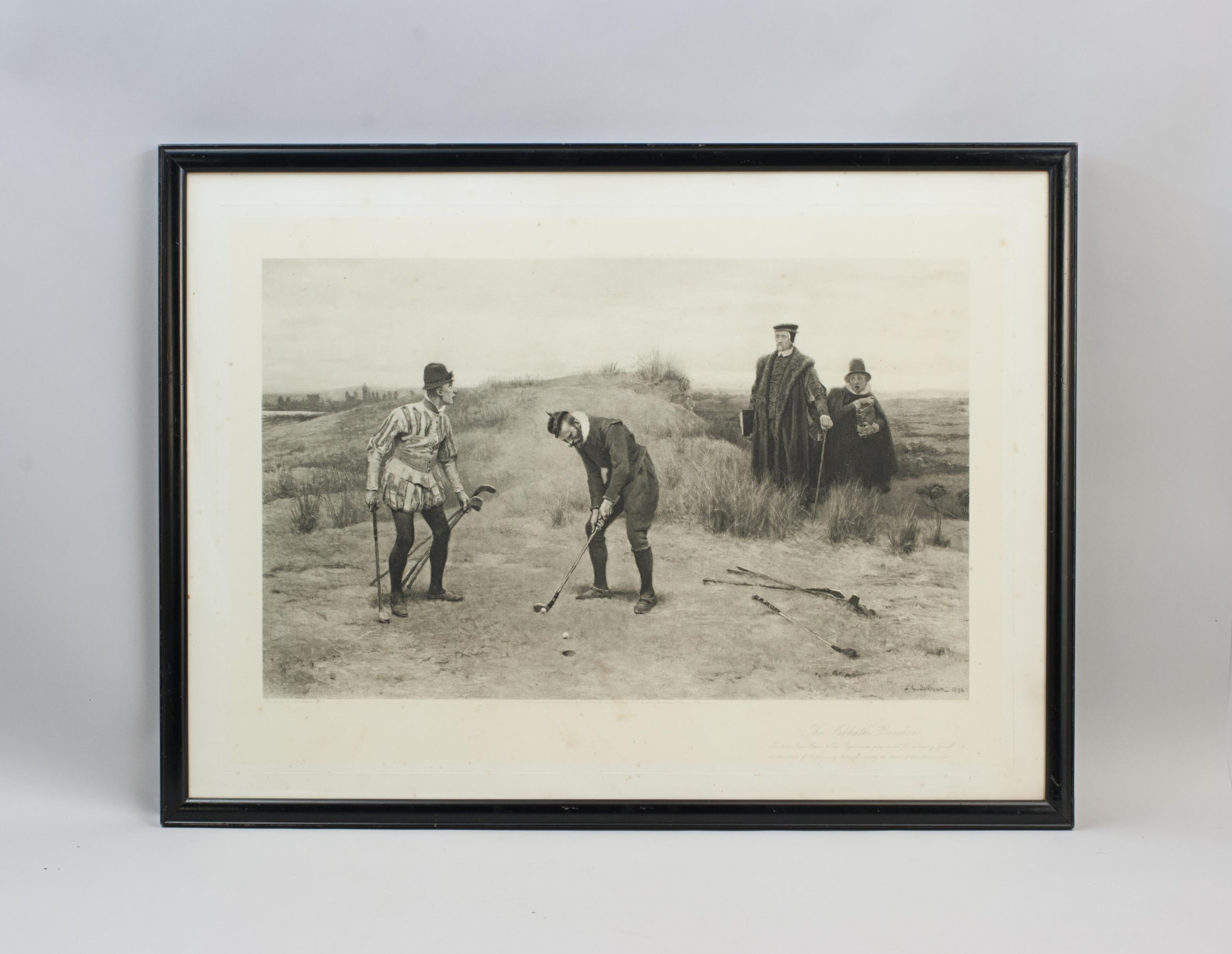 Stampa vintage sul golf, fotoincisione, Sabbath Breakers dopo J.C. Dollman in vendita 4