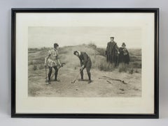 Vintage Golf Print, Photogravure, Sabbath Breakers After J.C Dollman