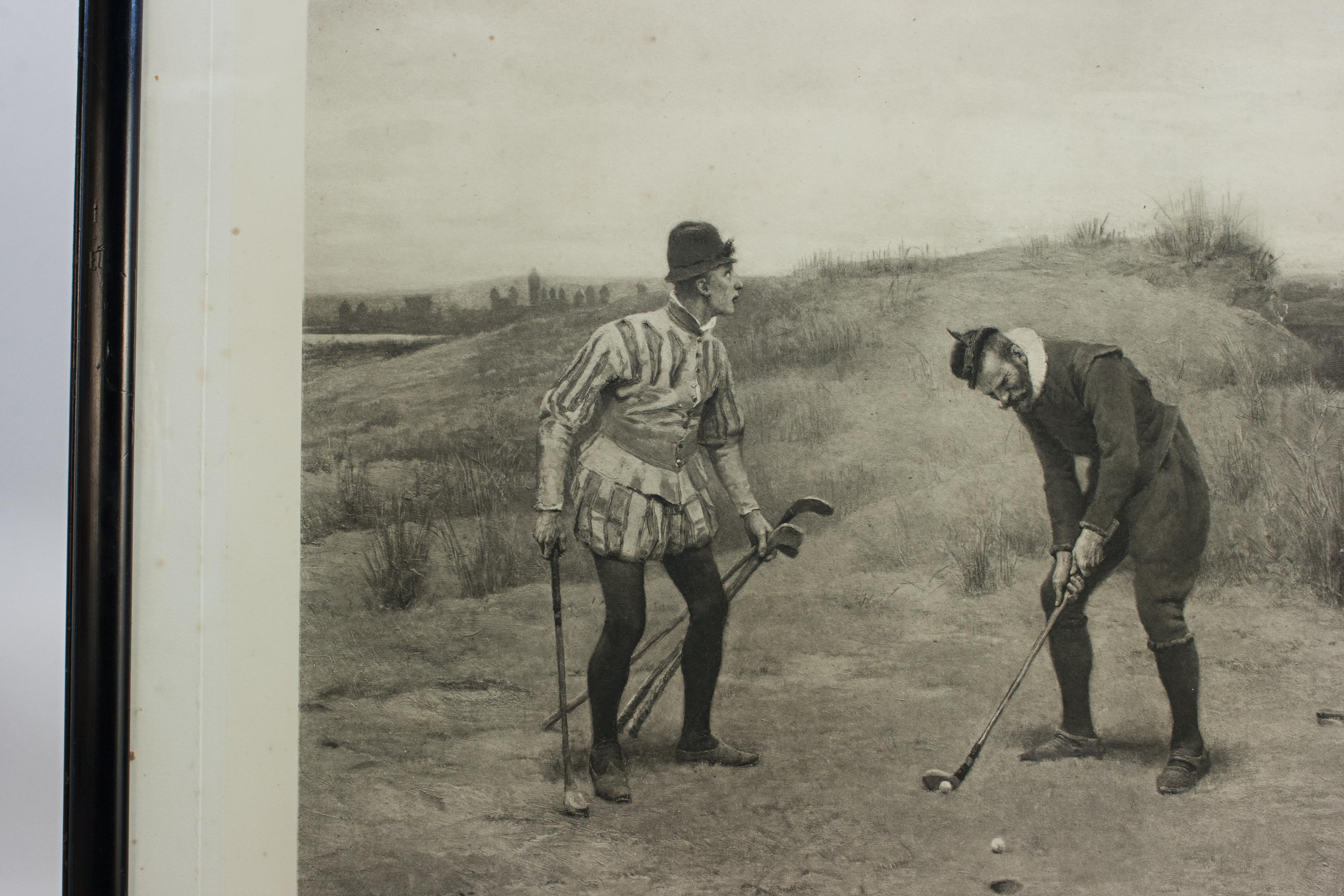 Britannico Stampa vintage sul golf, fotoincisione, Sabbath Breakers dopo J.C. Dollman in vendita