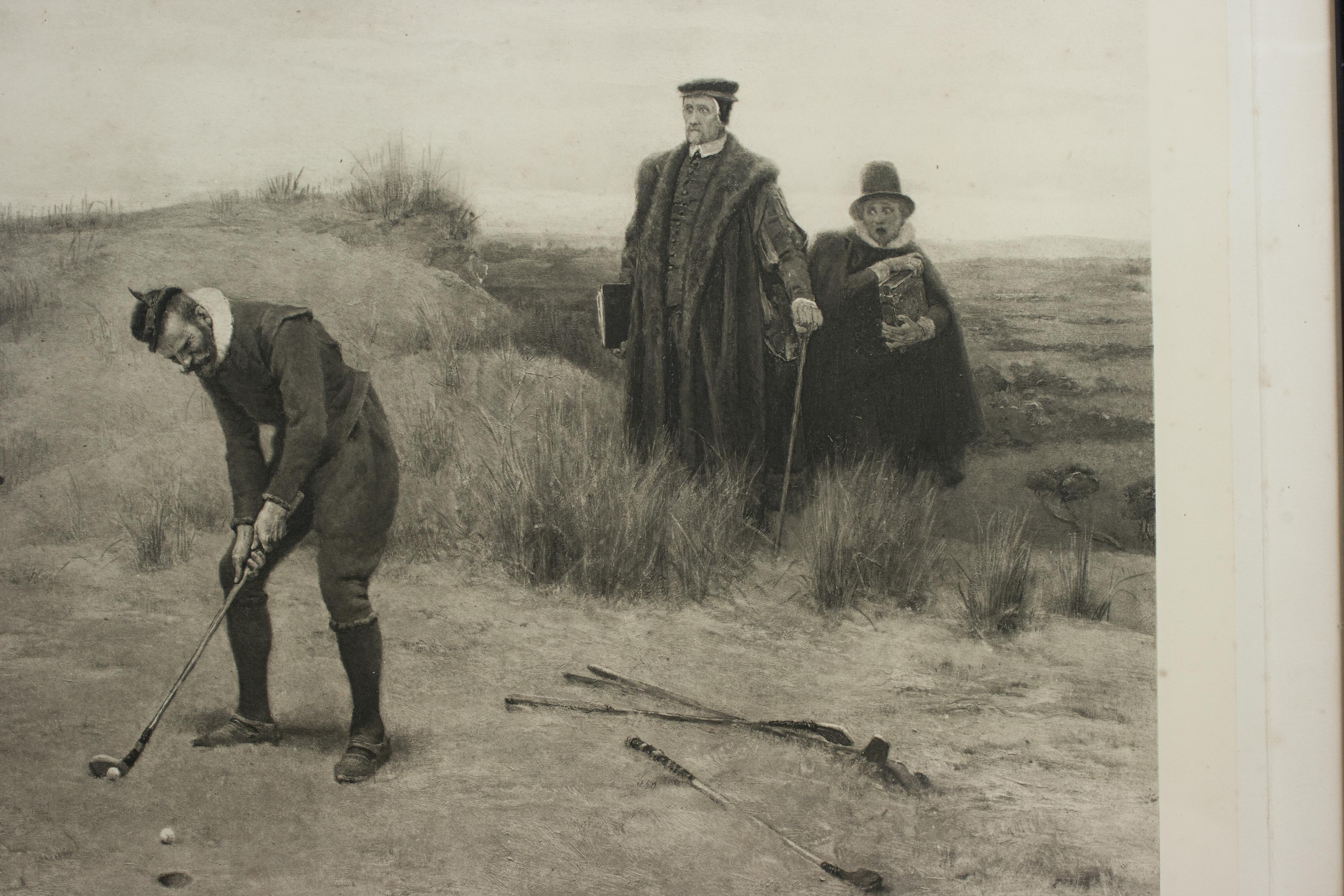 Stampa vintage sul golf, fotoincisione, Sabbath Breakers dopo J.C. Dollman In condizioni buone in vendita a Oxfordshire, GB