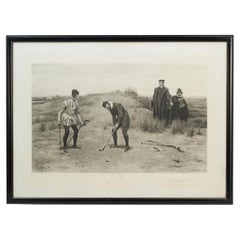 Vintage Golf Print, Photogravure, Sabbath Breakers After J.C Dollman