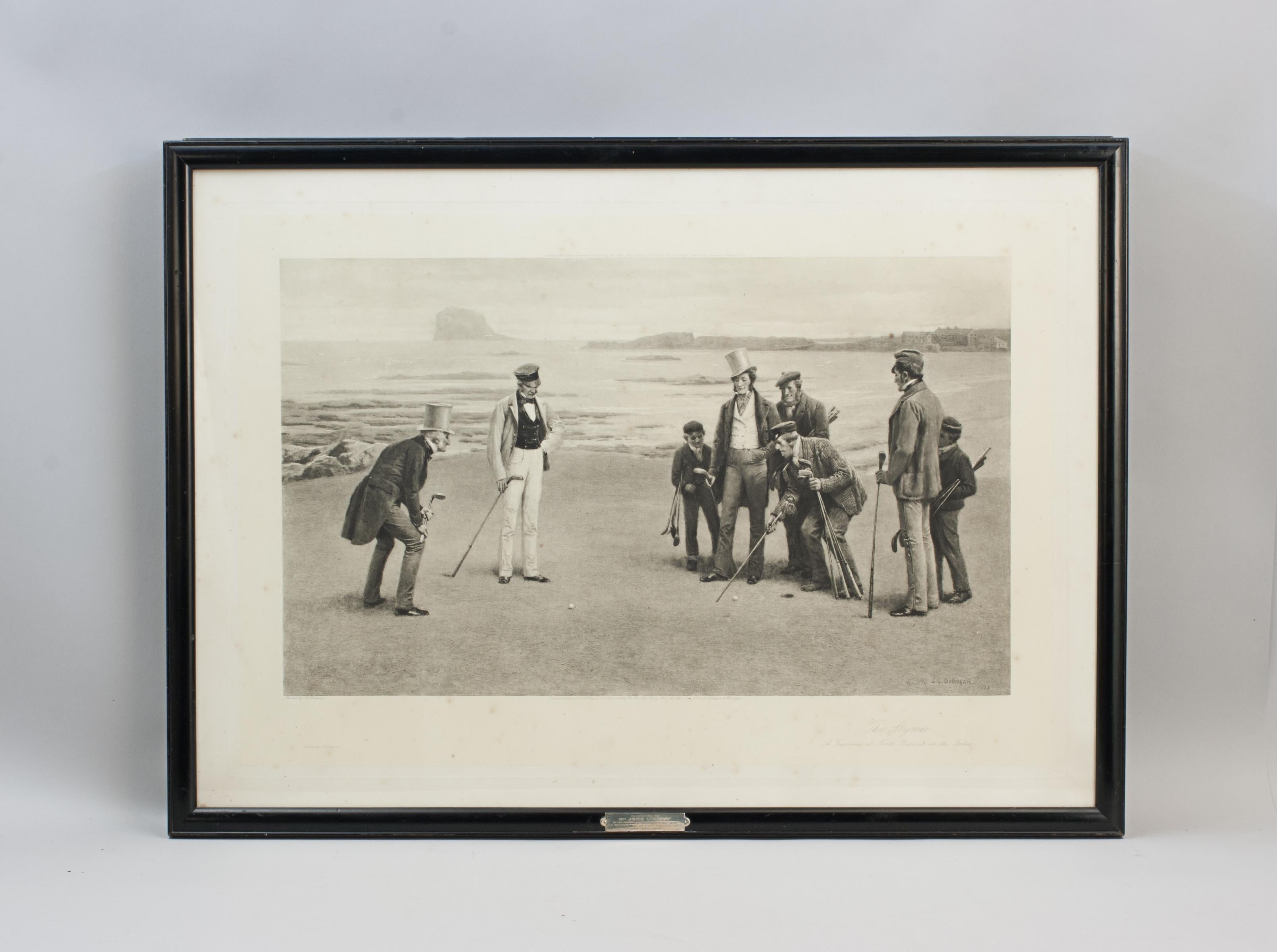 Vintage Golf Print, Photogravure, the Stymie, North Berwick After J.C. Dollman For Sale 4